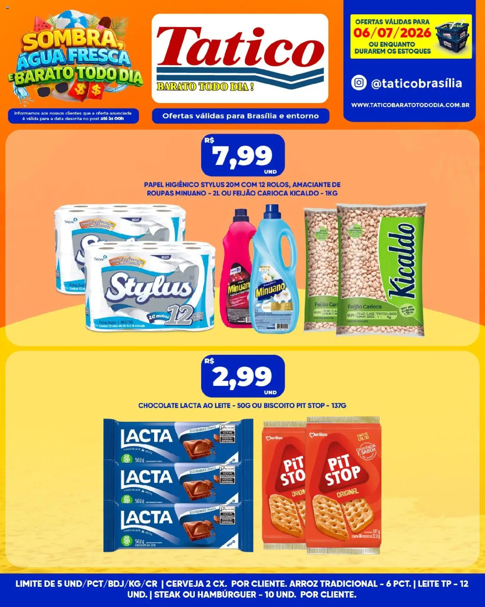 Tatico Folheto - válido de 06/07/2026 | Página: 4 | Produtos: Biscoito, Amaciante de roupas, Arroz, Amaciante