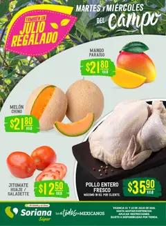 Vista previa de Soriana Martes y Miércoles del Campo Súper: Ver, Tab, Chis, Camp, Yuc y Q. Roo, nuevo folleto de la tienda, válido en México a partir del 21/07/2026
