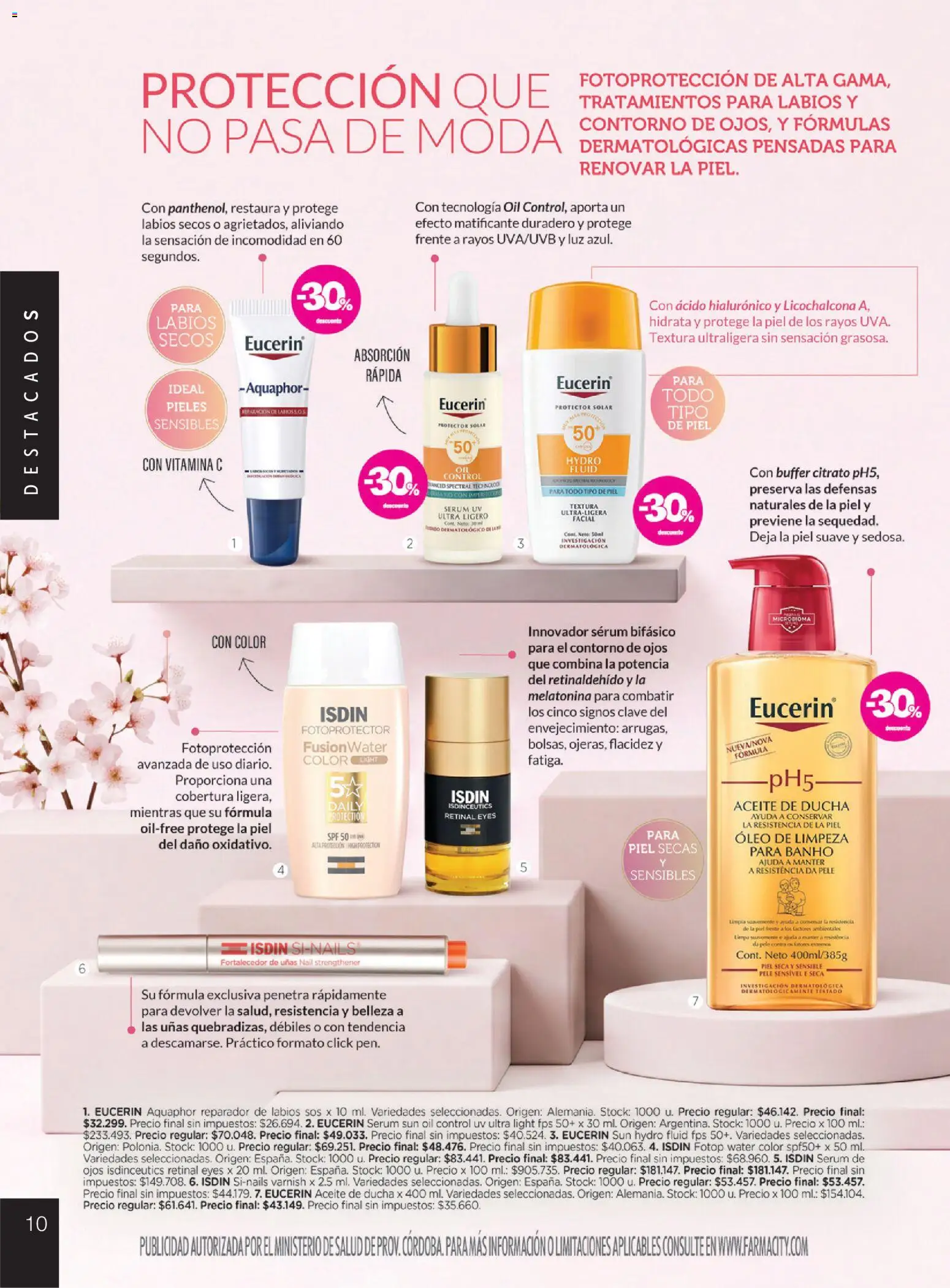 Farmacity catálogo │ válido desde el 01/09/2026 | Página: 10 | Productos: Ducha, Contorno de ojos, Contorno, Protector solar