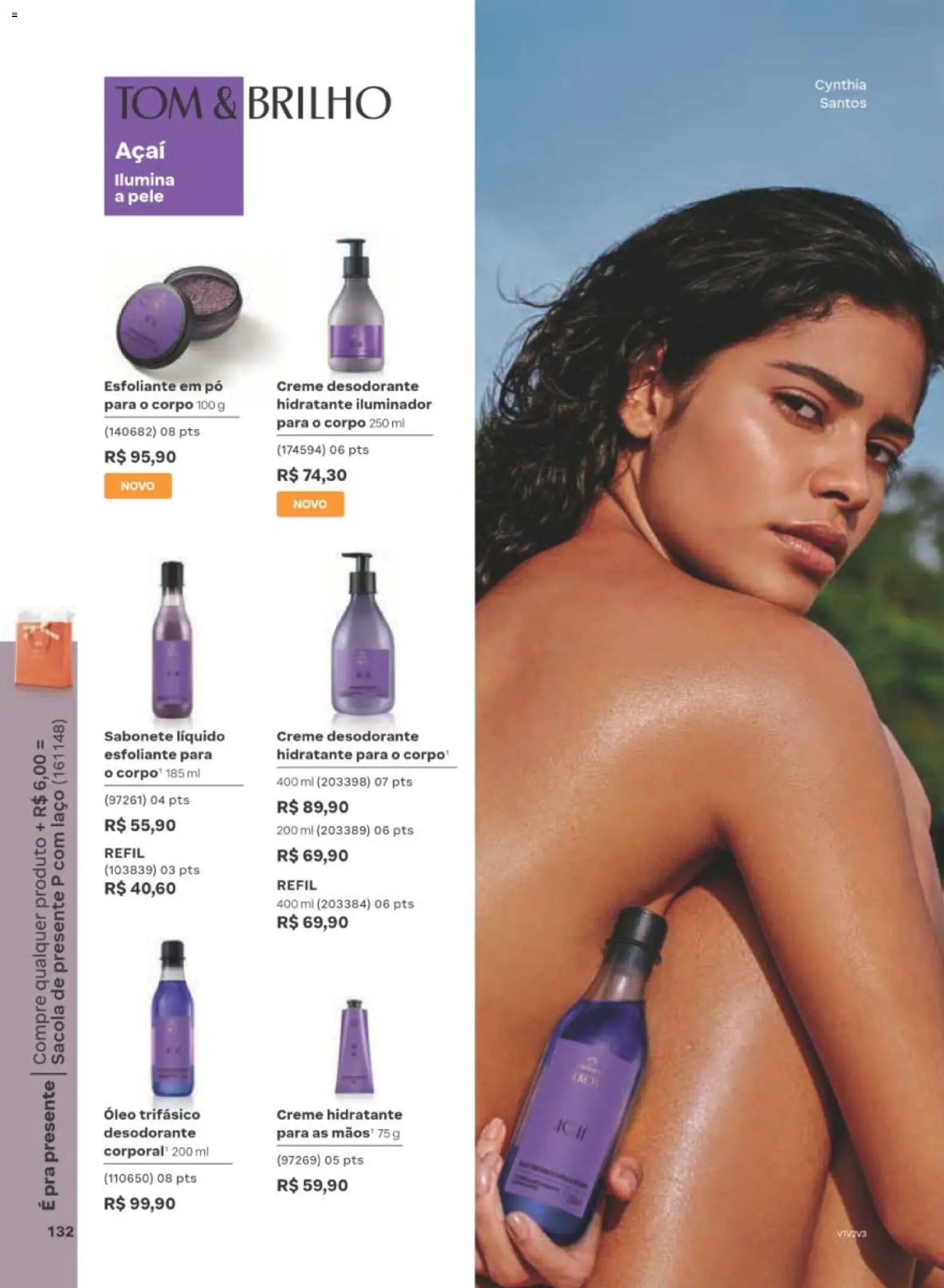 Natura Folheto - válido de 29/06/2026 | Página: 132 | Produtos: Desodorante, Óleo, Creme, Sabonete líquido