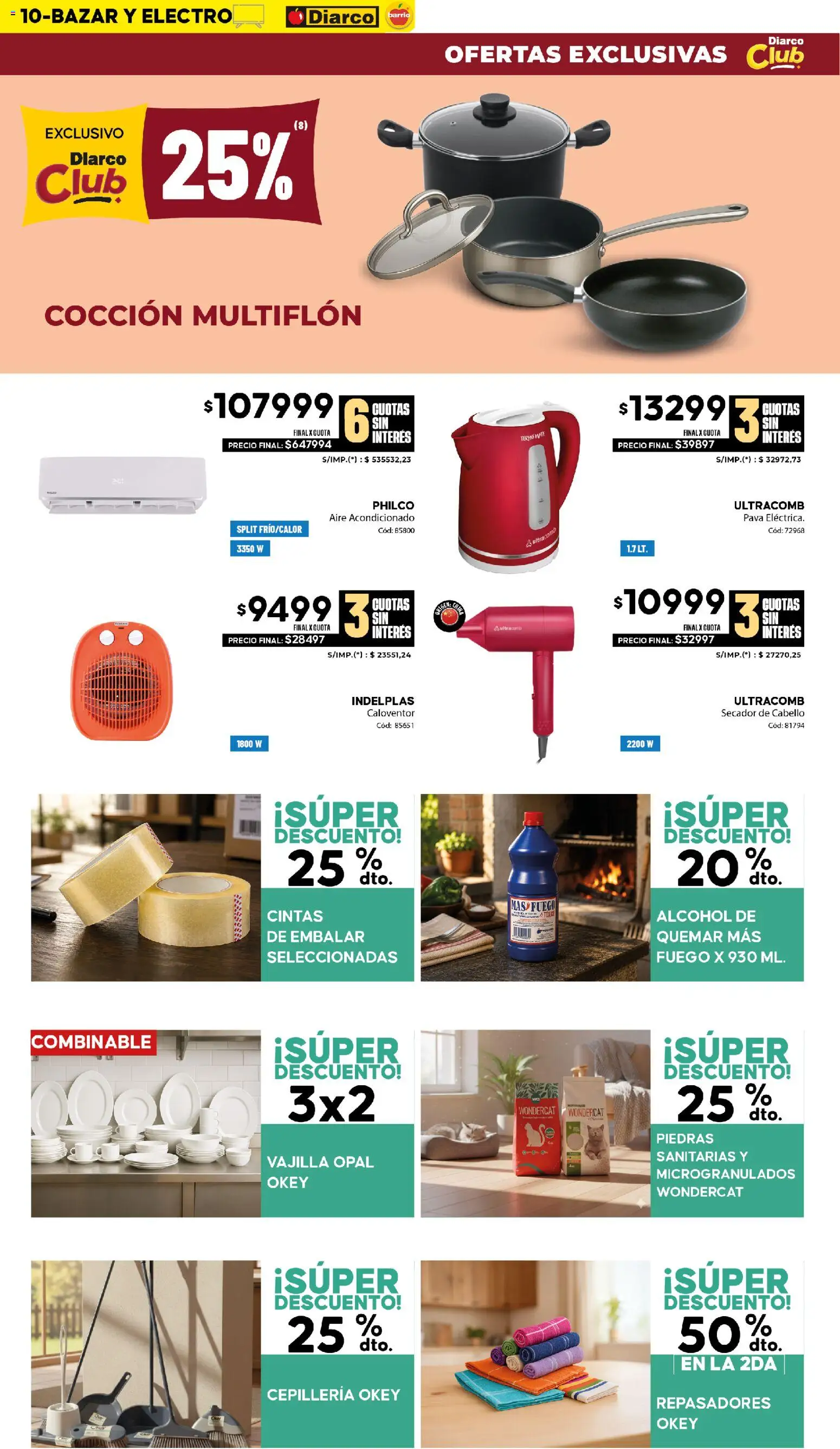 Diarco - Ofertas Diarco Barrio │ válido desde el 06/07/2026 | Página: 10 | Productos: Aire acondicionado, Pava, Termo