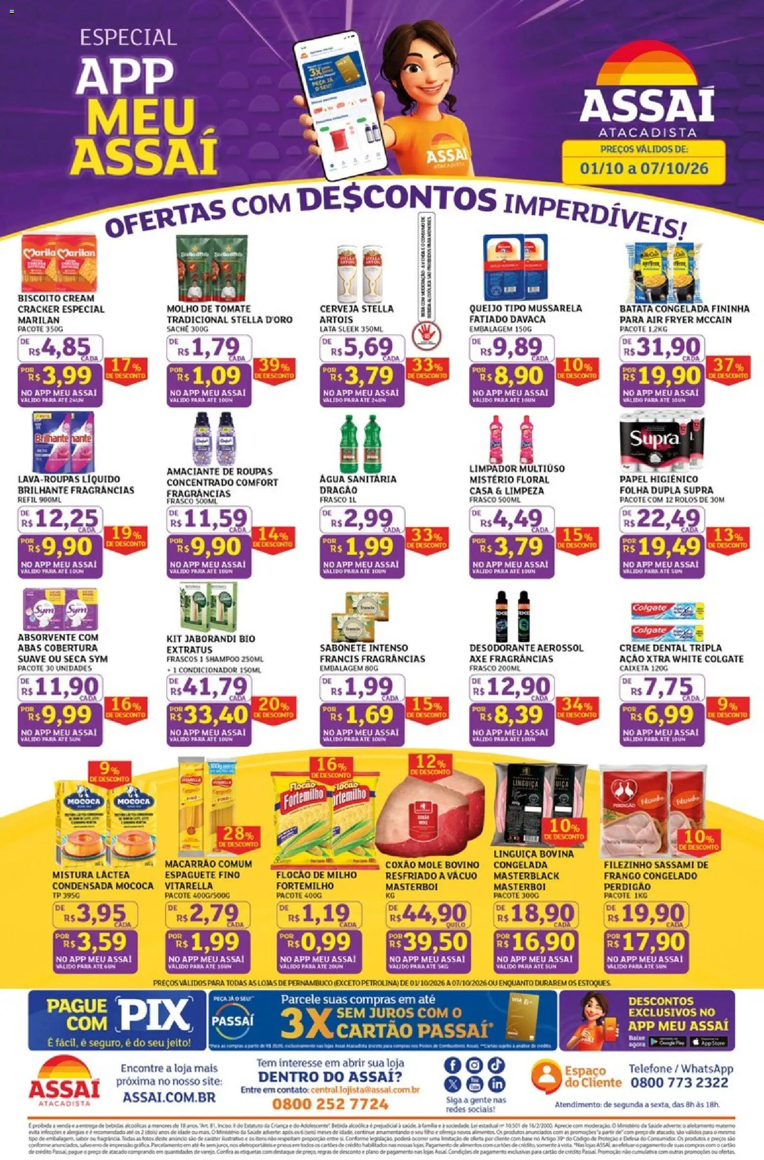 Assaí Atacadista Folheto - válido de 01/10/2026 | Página: 1 | Produtos: Shampoo, Biscoito, Queijo, Cerveja