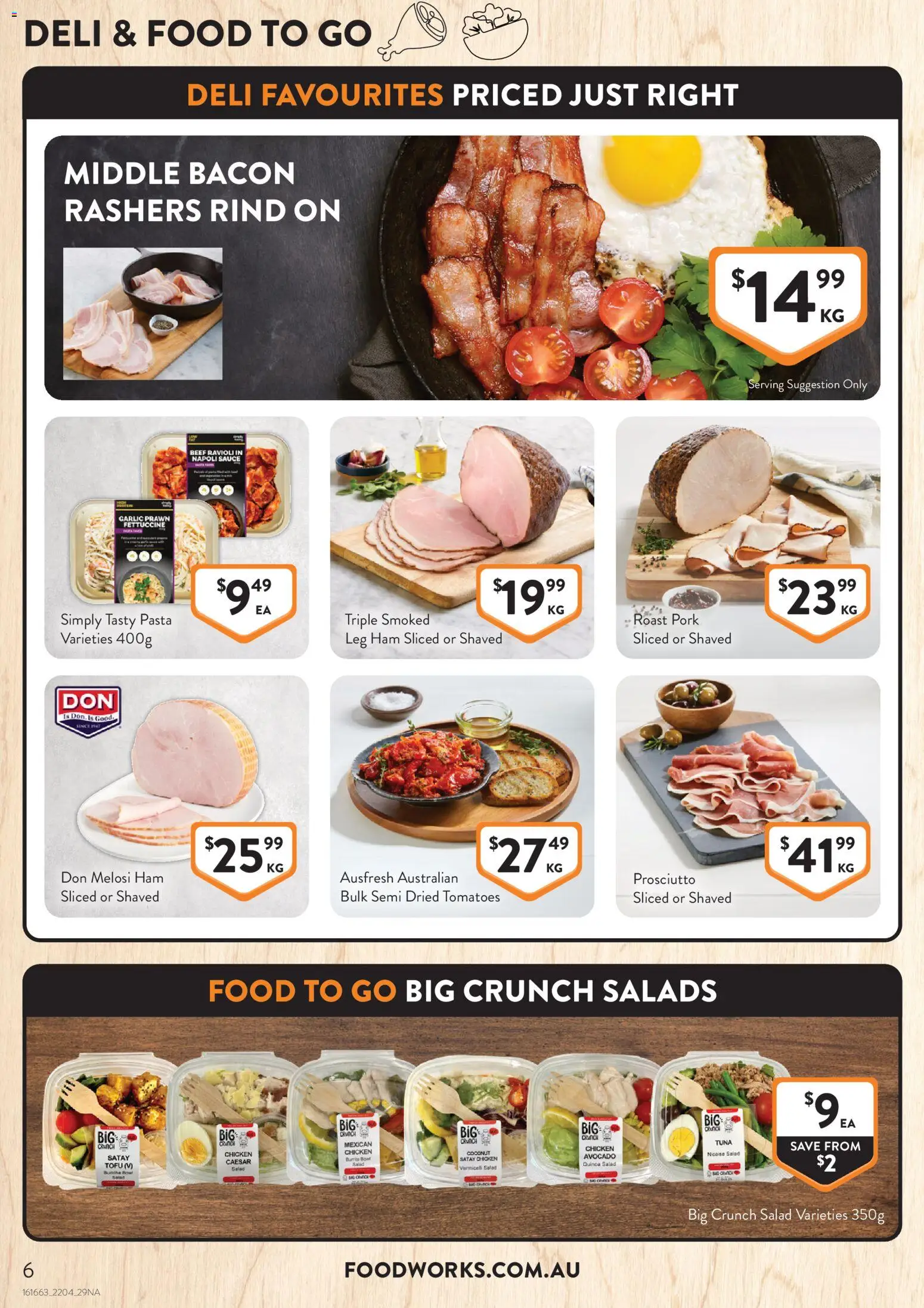 Foodworks catalogue - valid from 22.04.2026 | Page: 6 | Products: Bacon, Pork, Beef, Sauce