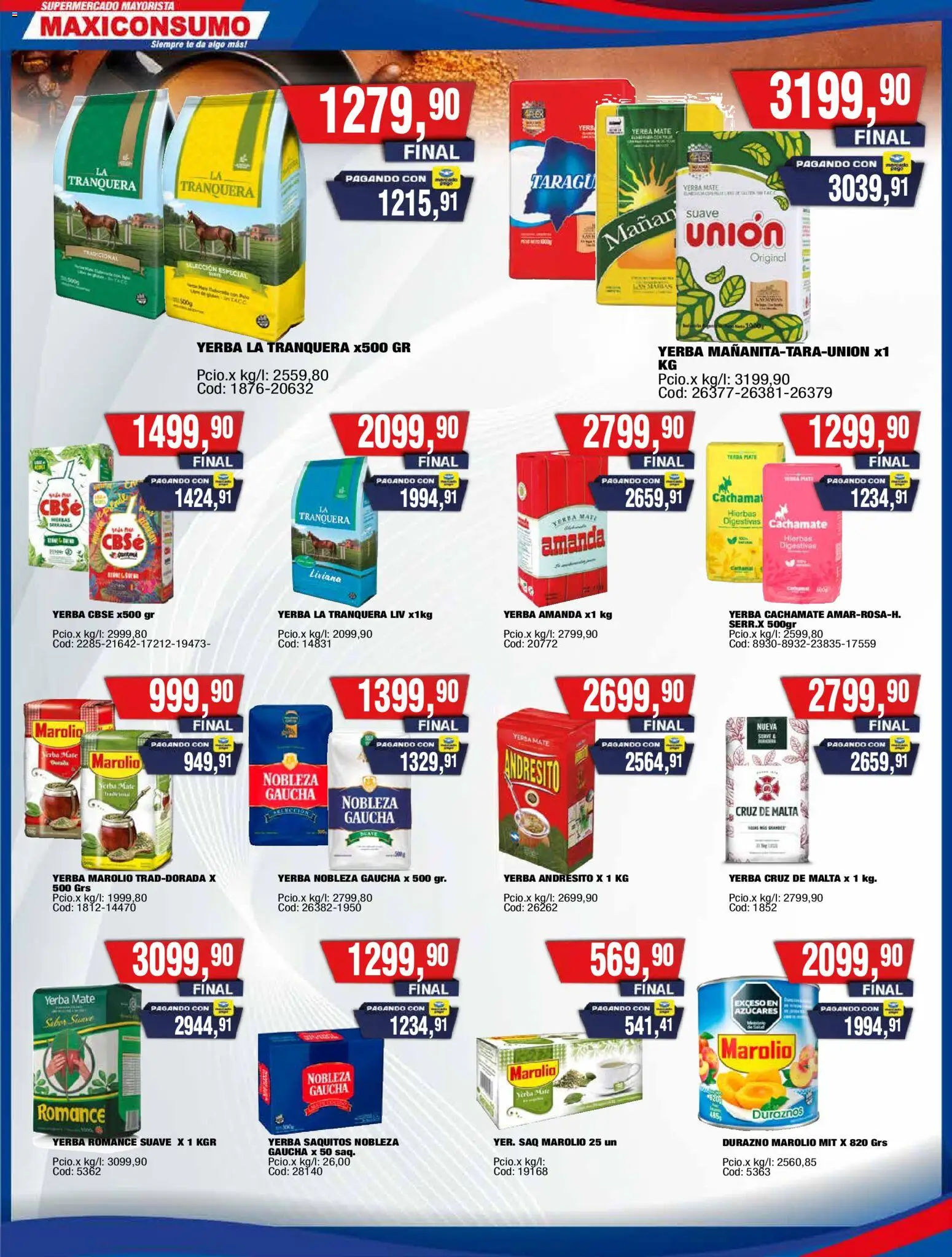 Maxiconsumo ofertas │ válido desde el 11.05.2026 | Página: 8 | Productos: Mate, Yerba, Durazno, Té