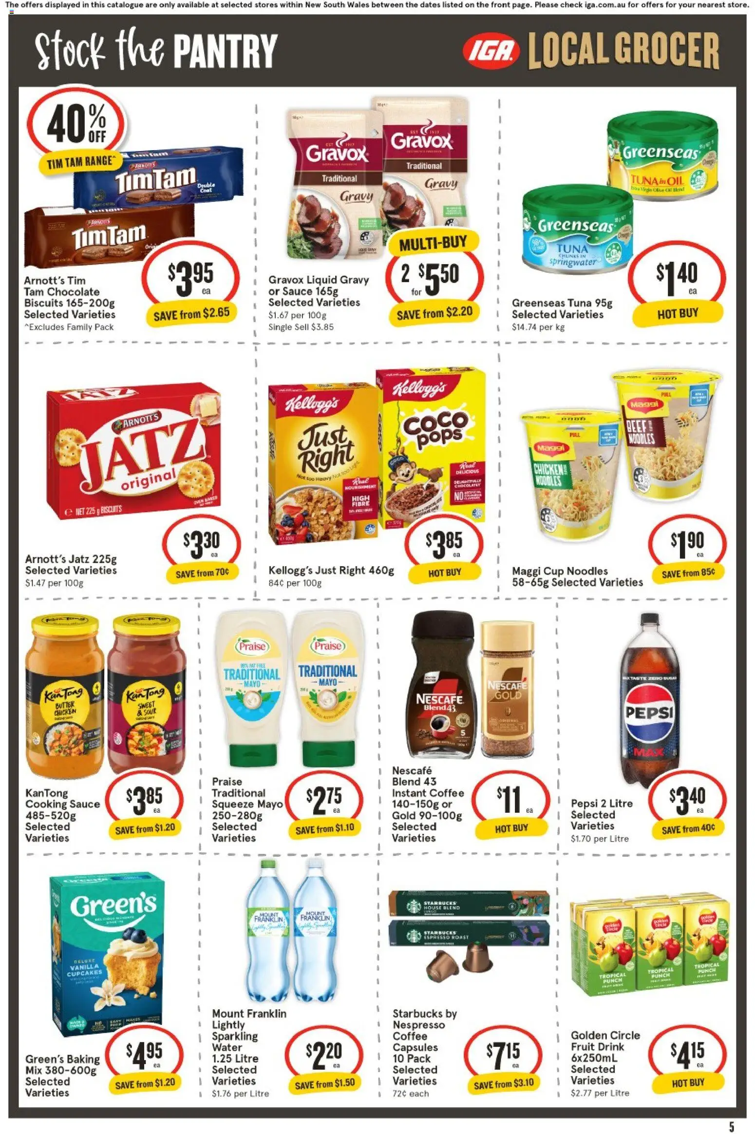 IGA catalogue - valid from 15/07/2026 | Page: 5 | Products: Cheese, Flour, Bread, Bakery