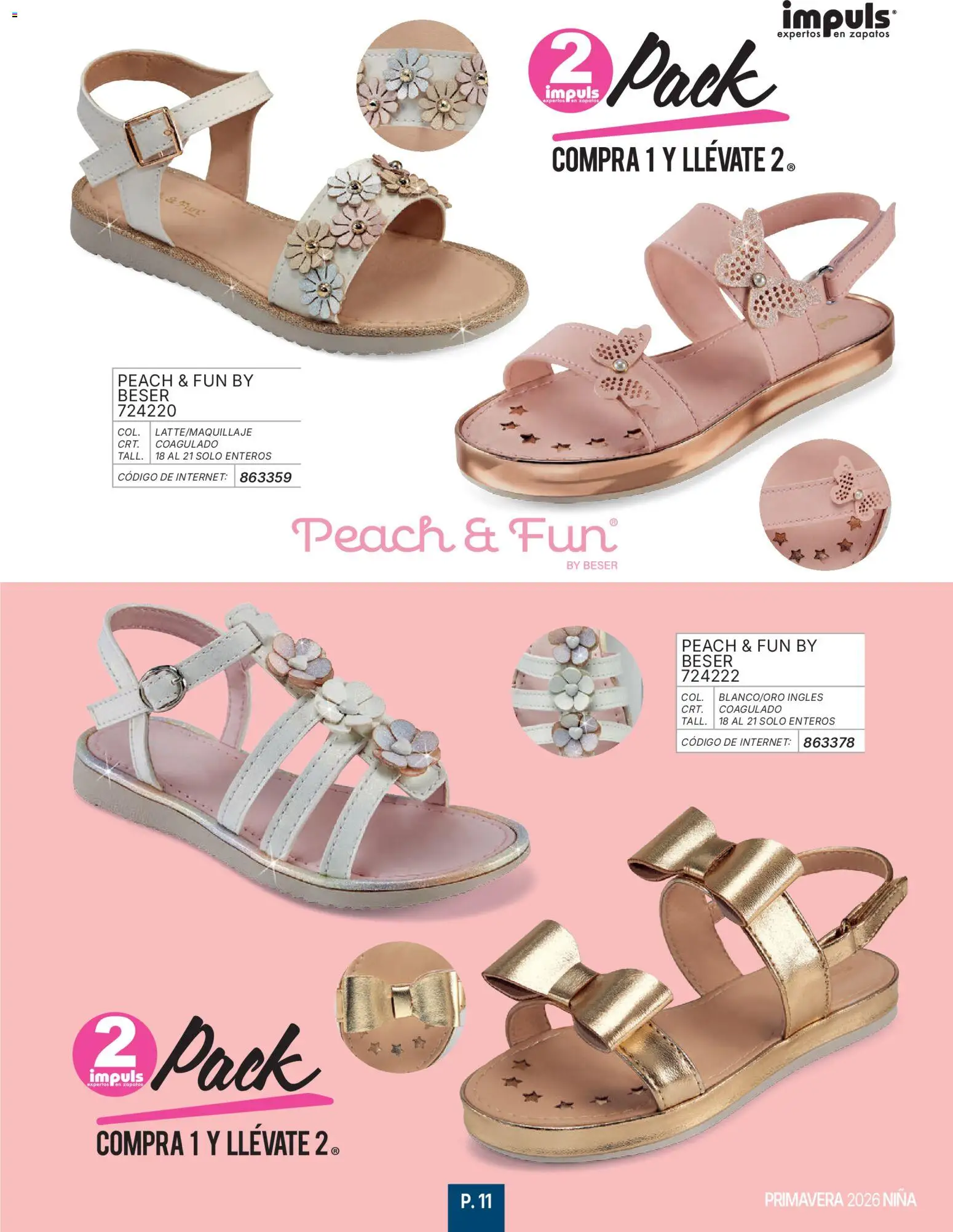 Nuevas ofertas de Impuls válidas en toda la República Mexicana desde el 01/01/2026. ¡Encuentra las mejores ofertas en Impuls catálogo Niña! | Página: 13 | Productos: Zapatos