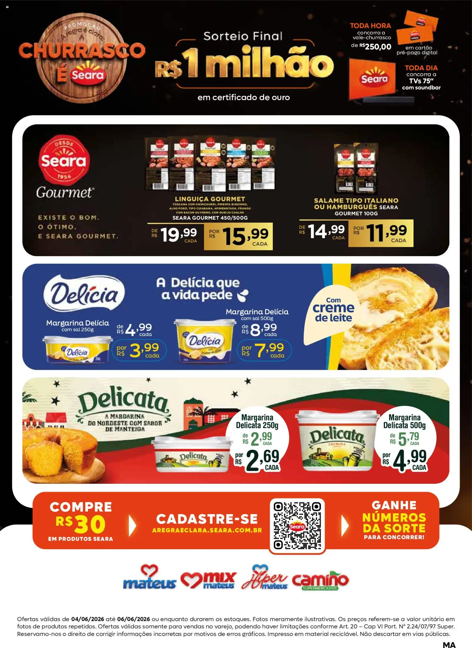 Mateus Folheto - válido de 04.06.2026 | Página: 2 | Produtos: Alho, Pimenta, Leite, Margarina