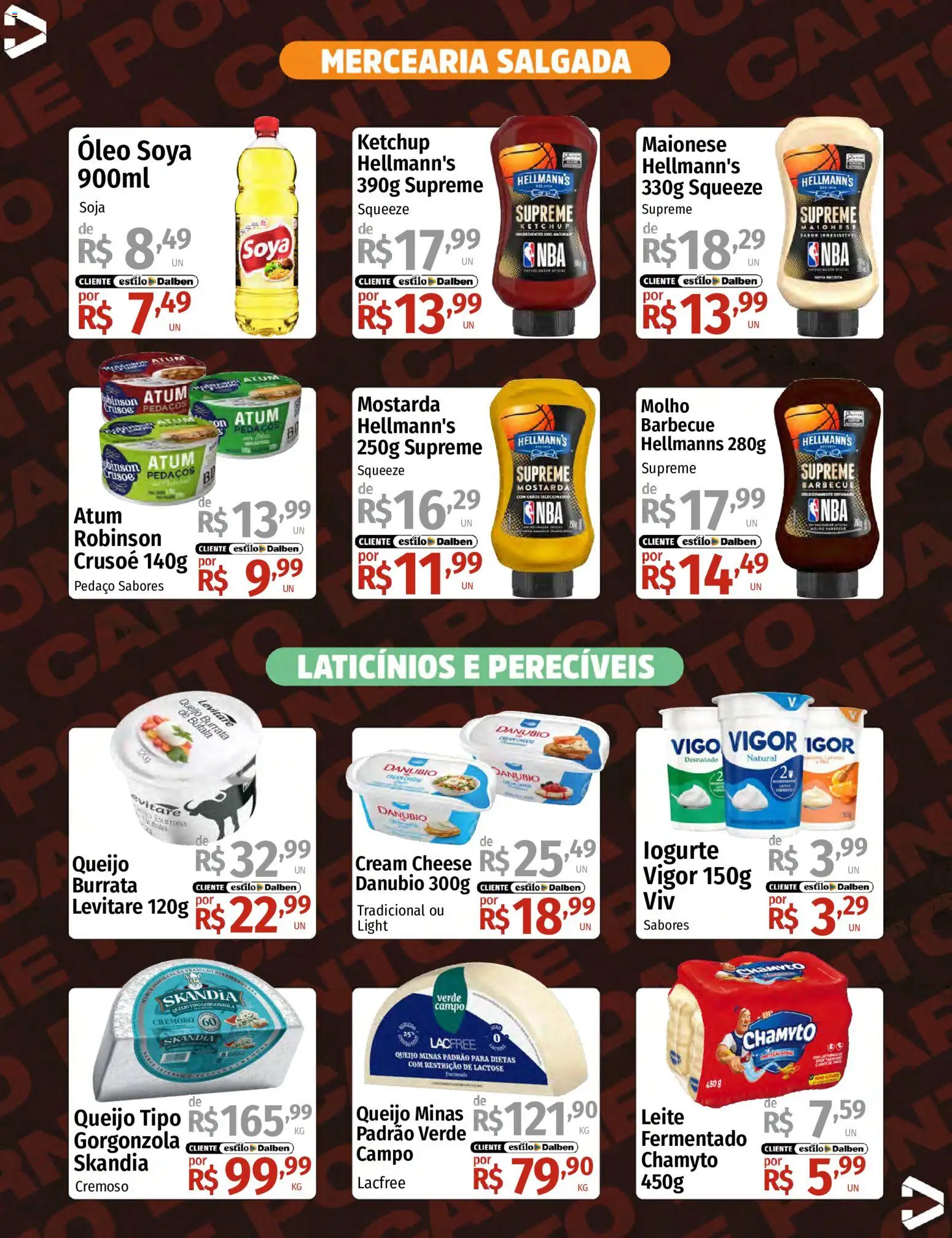 Supermercado Dalben Folheto - válido de 06.05.2026 | Página: 3 | Produtos: Leite, Queijo, Atum, Soja