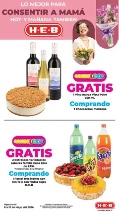 Vista previa de H-E-B folleto, nuevo folleto de la tienda, válido en México a partir del 08.05.2026 | Página: 4 | Productos: Manzana, Pastel, Vino