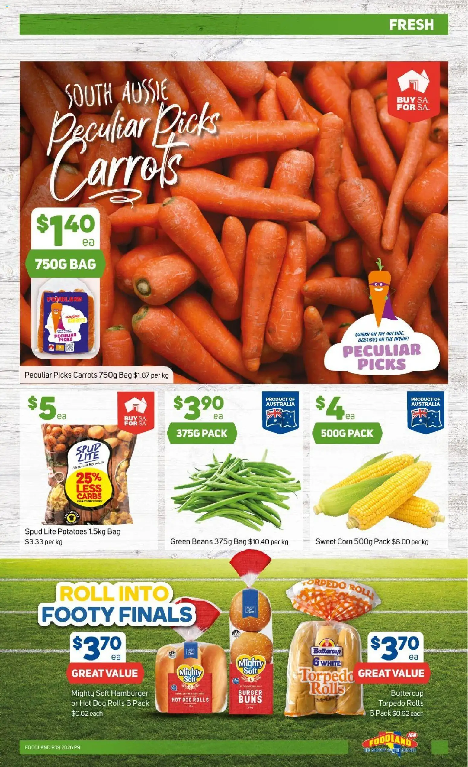 Foodland catalogue - valid from 23/09/2026 | Page: 9 | Products: Corn, Hamburger, Potatoes, Beans