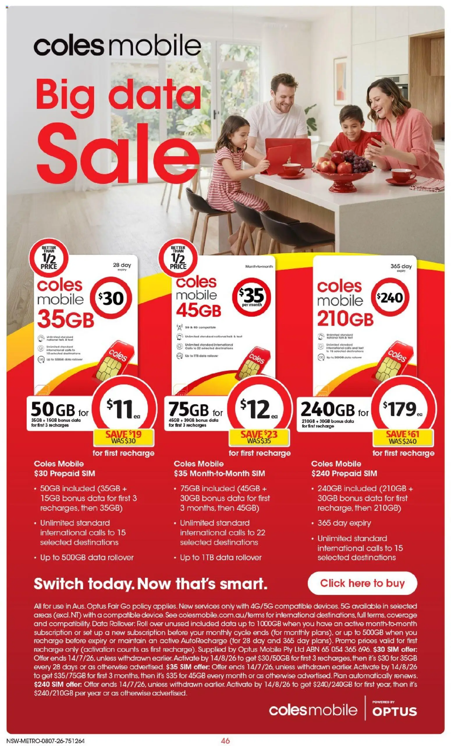 Coles catalogue - valid from 08/07/2026 | Page: 46 | Products: Mobile