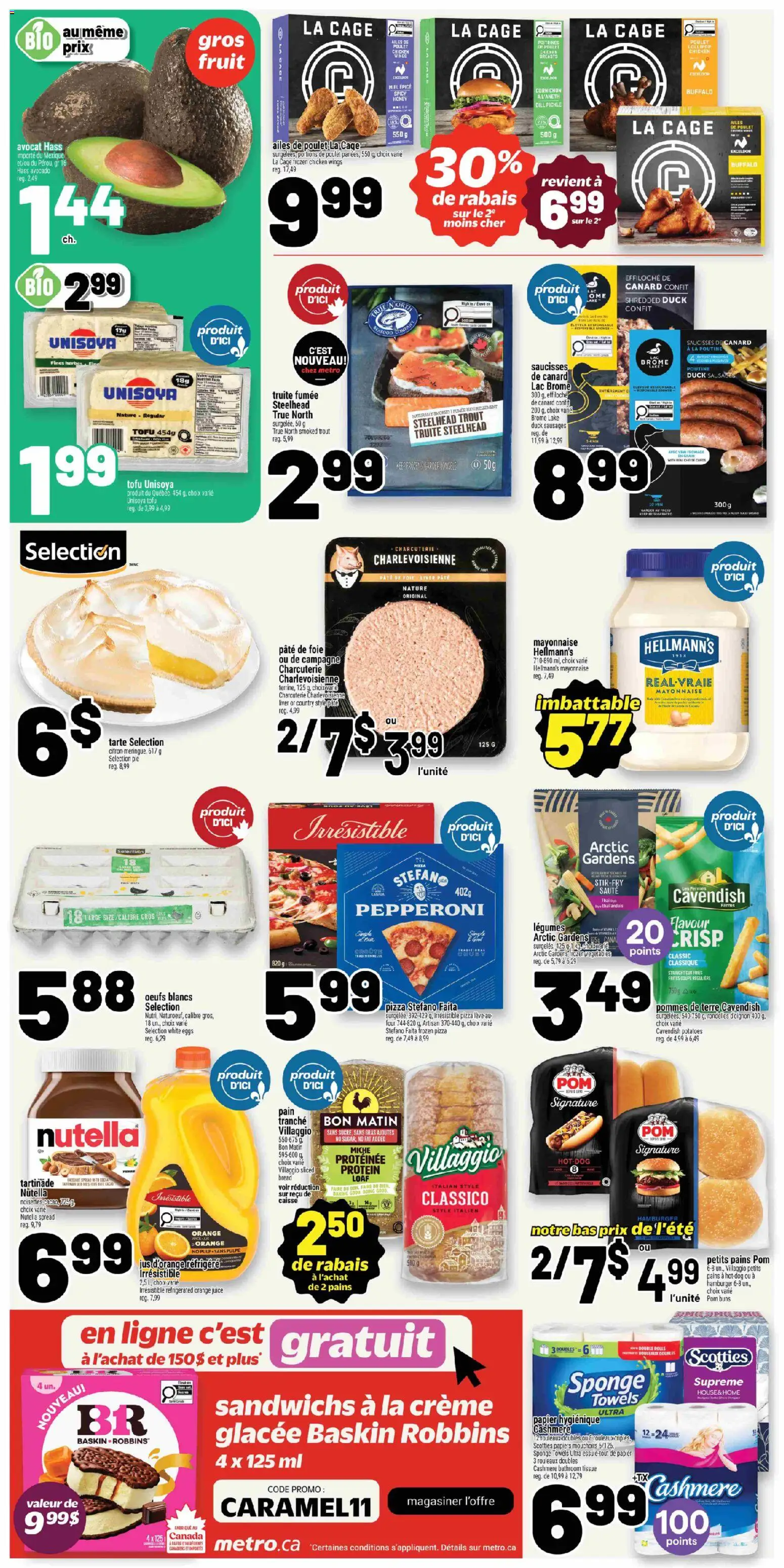 Metro flyer valid from Jul 9, 2026 | Page: 2 | Products: Potatoes, Eggs, Pizza, Chicken
