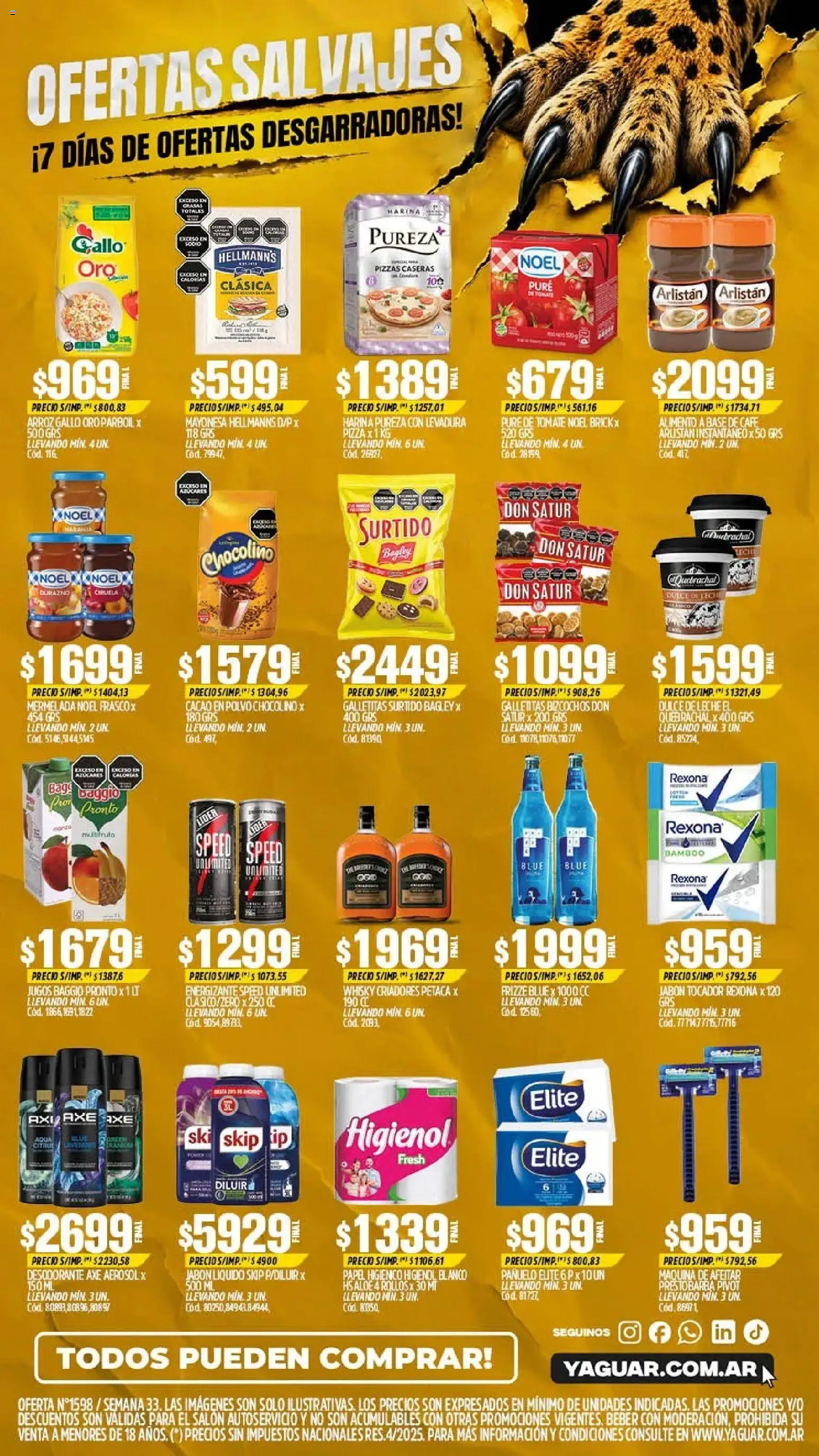 Yaguar - Oferta Semanal Mar del Plata │ válido desde el 10/08/2026 | Página: 2 | Productos: Pañuelo, Harina, Café, Bizcochos