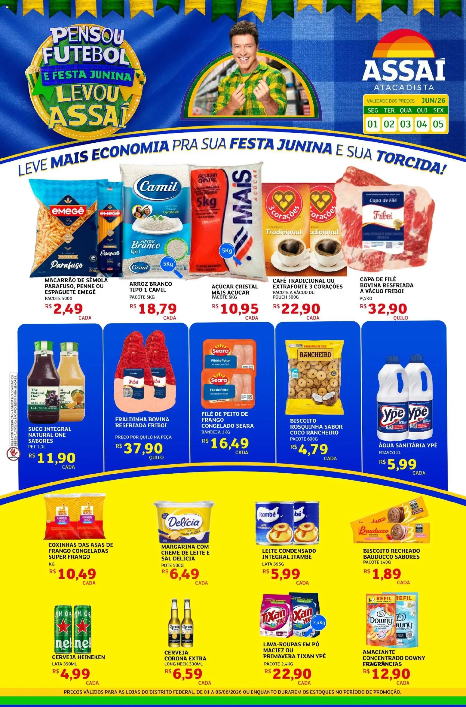 Assaí Atacadista Folheto - válido de 01.06.2026 | Página: 1 | Produtos: Pó, Arroz, Cerveja Heineken, Açúcar