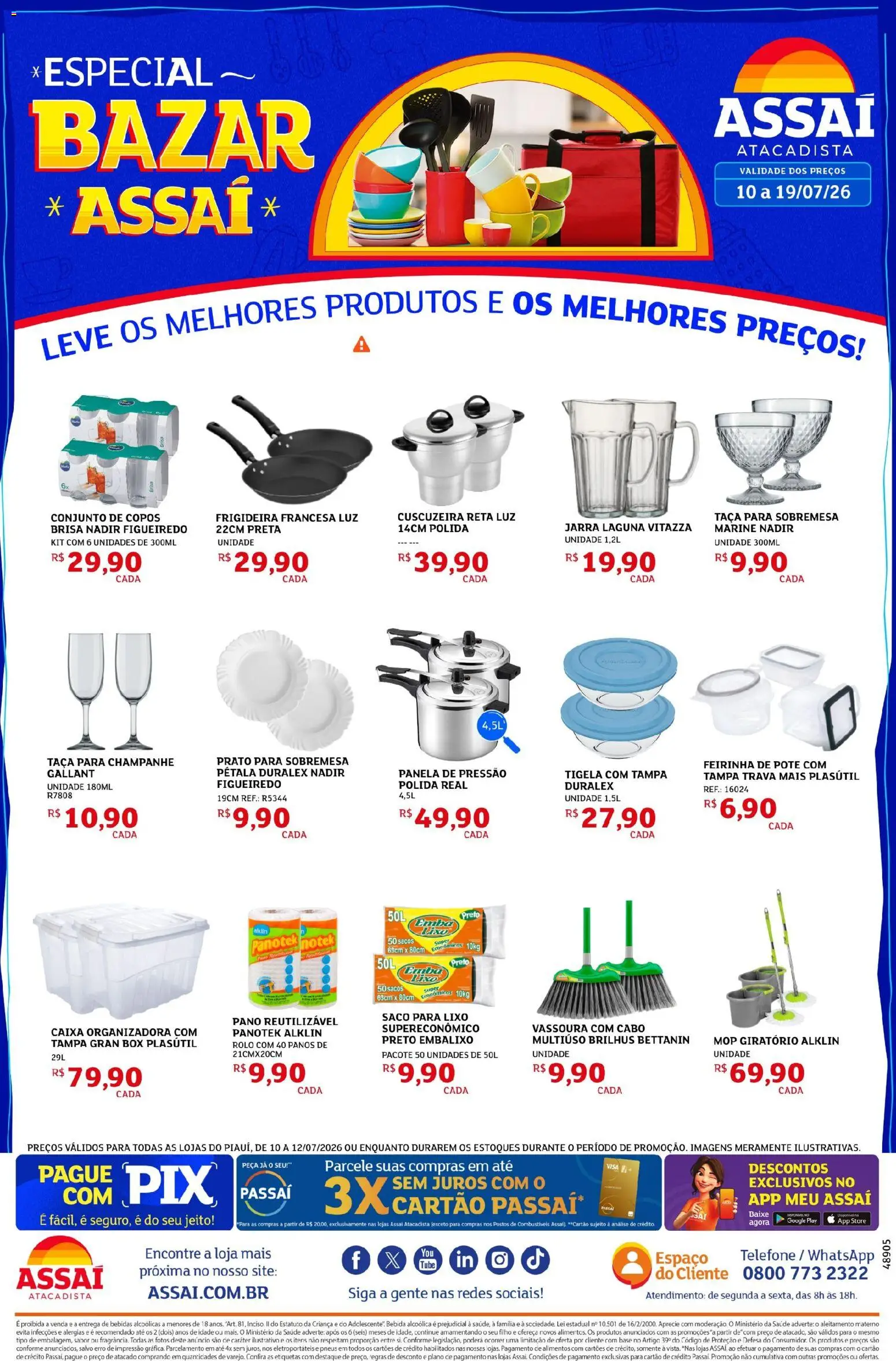 Assaí Atacadista Folheto - válido de 10/07/2026 | Página: 1 | Produtos: Frigideira, Rolo, Panela, Pasta