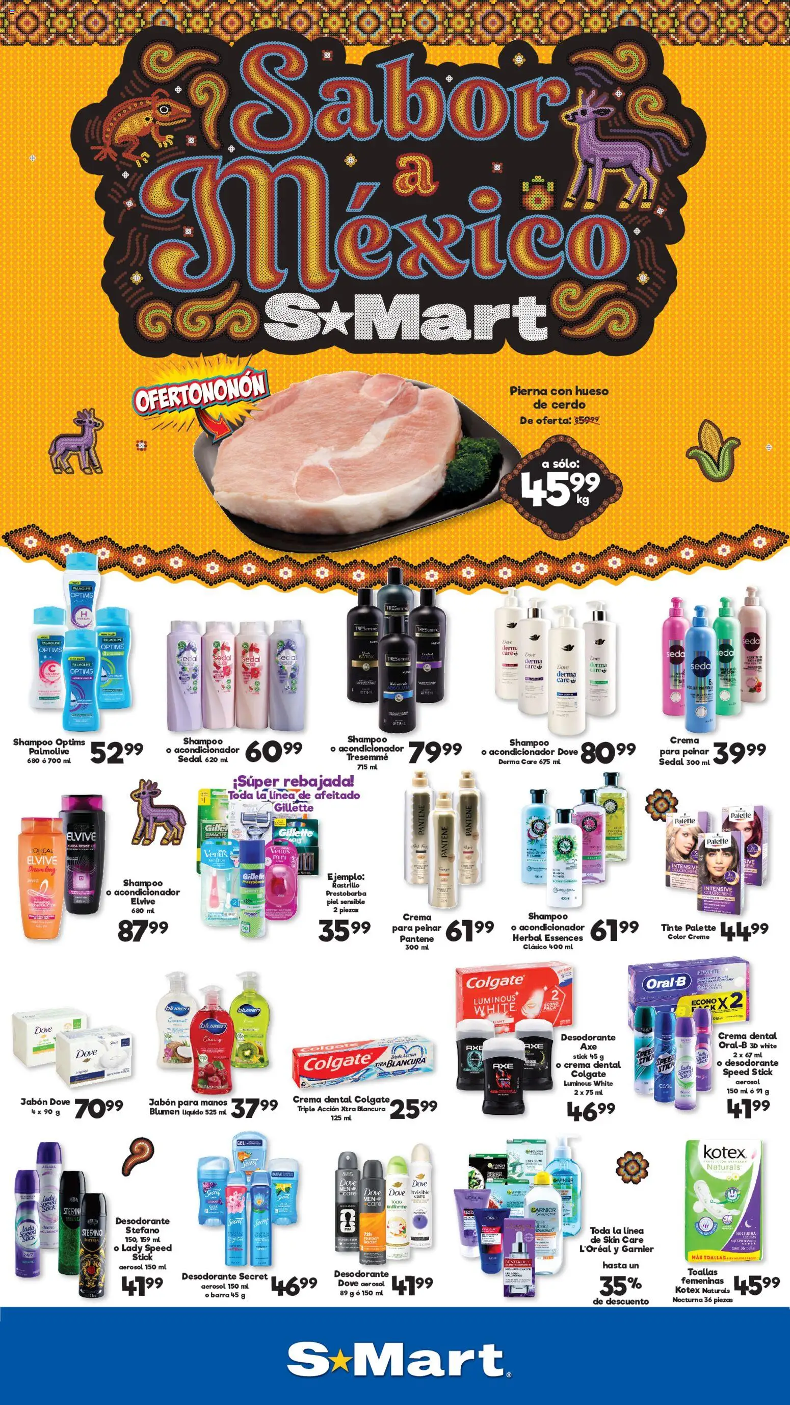 Nuevas ofertas de S-Mart válidas en toda la República Mexicana desde el 18/09/2026. ¡Encuentra las mejores ofertas en S-Mart folleto Ofertas de feria Juárez! | Página: 1 | Productos: Crema, Barra, Toallas, Jabón