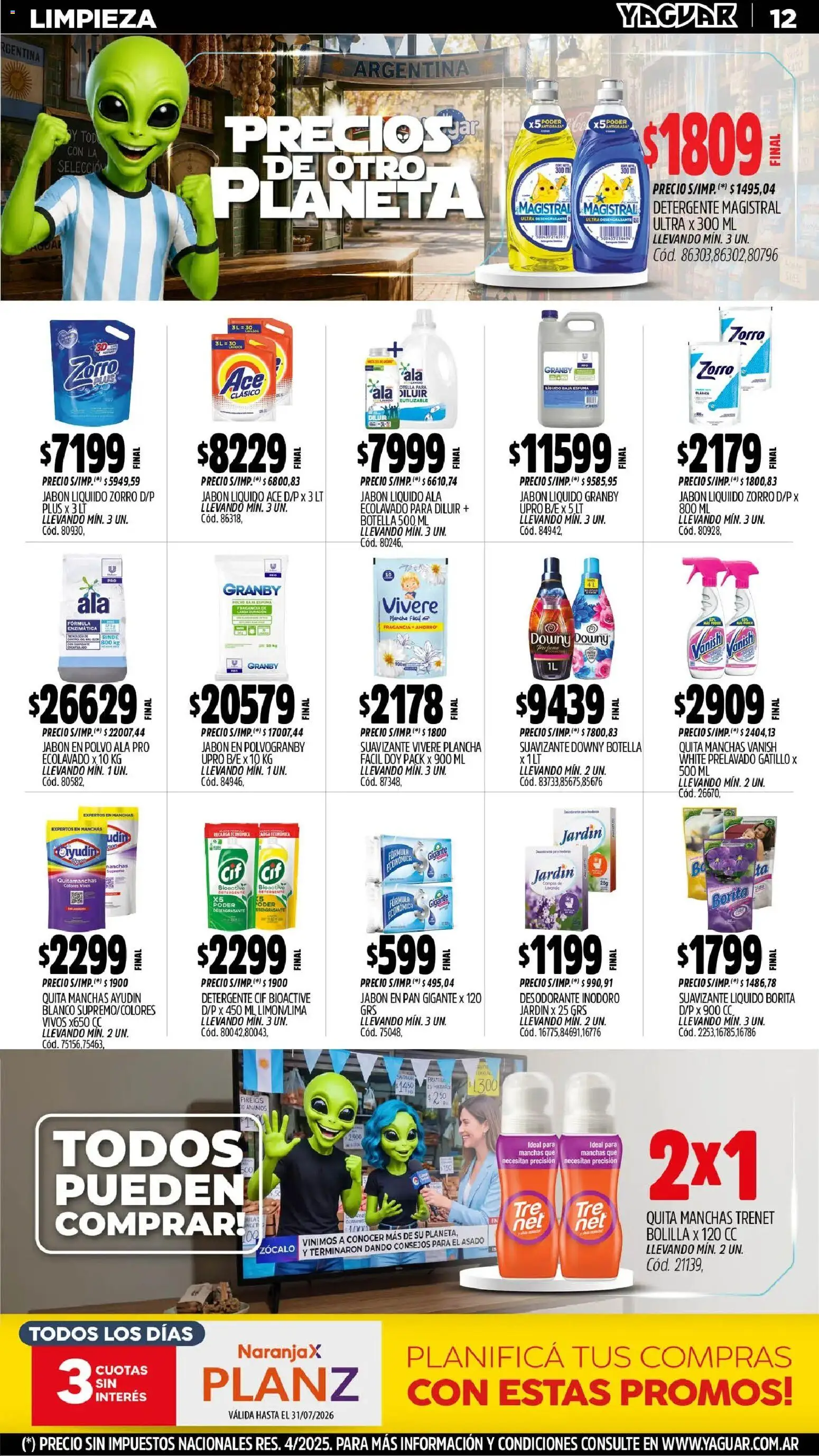 Yaguar - Oferta Semanal Misiones │ válido desde el 29/06/2026 | Página: 13 | Productos: Jabón líquido, Detergente, Espuma, Plancha