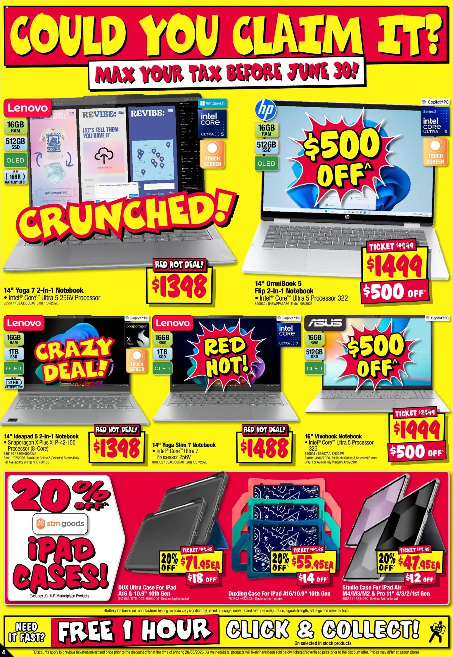 JB Hi-Fi catalogue - valid from 11.06.2026 | Page: 4 | Products: Battery, Notebook, Case, Screen