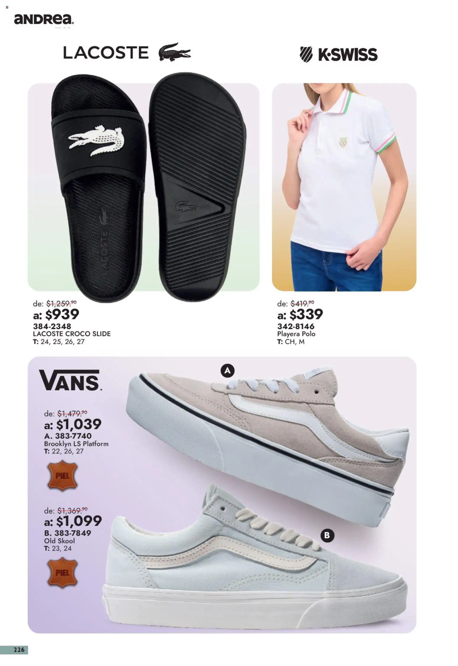 Nuevas ofertas de Andrea válidas en toda la República Mexicana desde el 13/09/2026. ¡Encuentra las mejores ofertas en Andrea catálogo Outlet! | Página: 226 | Productos: Playera