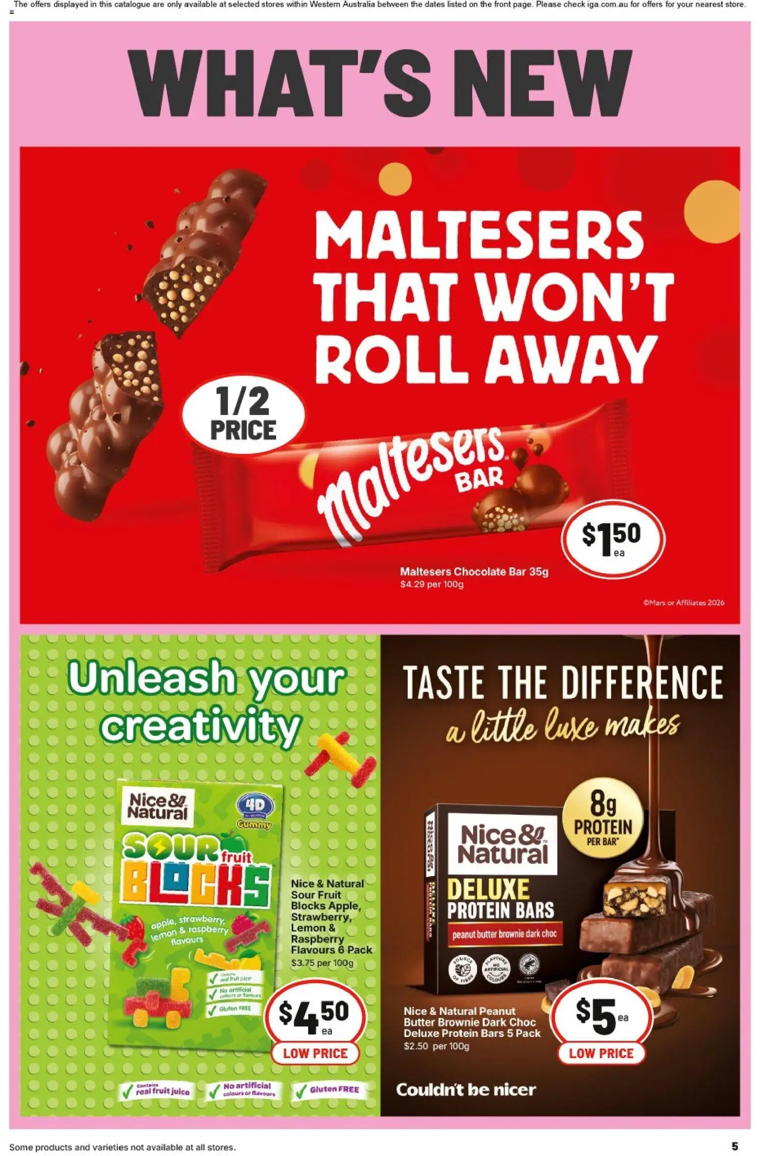 IGA catalogue - valid from 08/07/2026 | Page: 5 | Products: Chocolate, Juice, Lemon, Raspberry