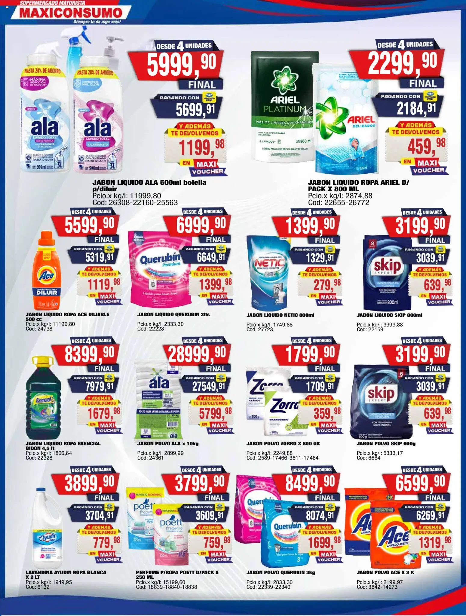 Maxiconsumo ofertas │ válido desde el 31/08/2026 | Página: 23 | Productos: Lavandina, Polvo, Espuma, Té