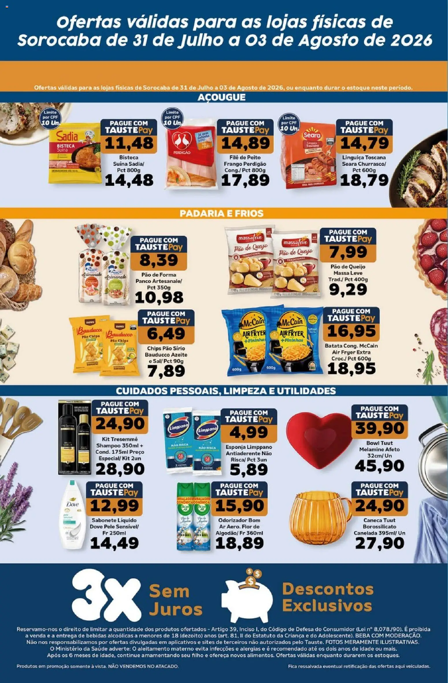 Tauste Folheto - válido de 31/07/2026 | Página: 2 | Produtos: Air fryer, Batata, Dove, Frango