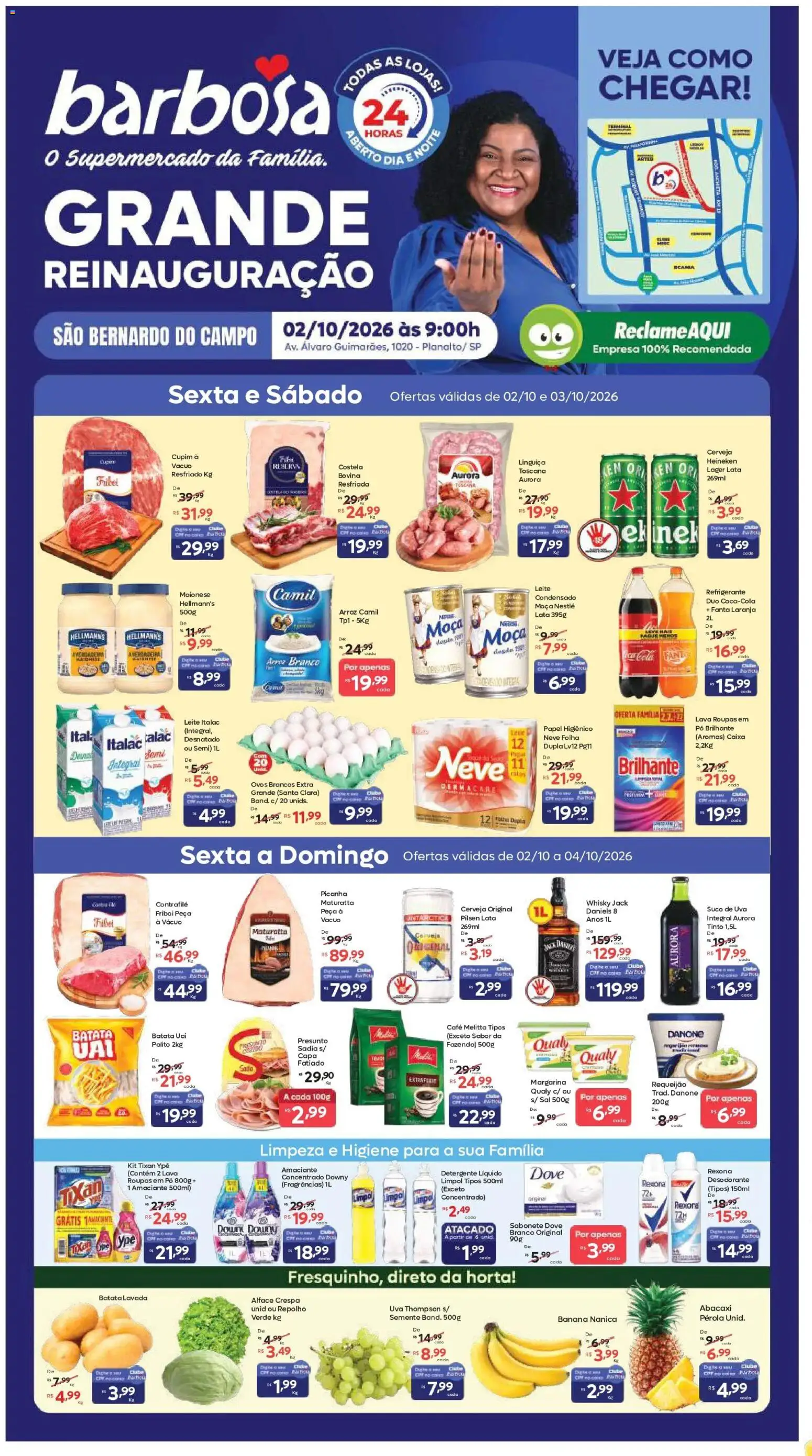 Barbosa Supermercados Folheto - válido de 02/10/2026 | Página: 1 | Produtos: Café, Açúcar, Papel higiênico, Pipoca