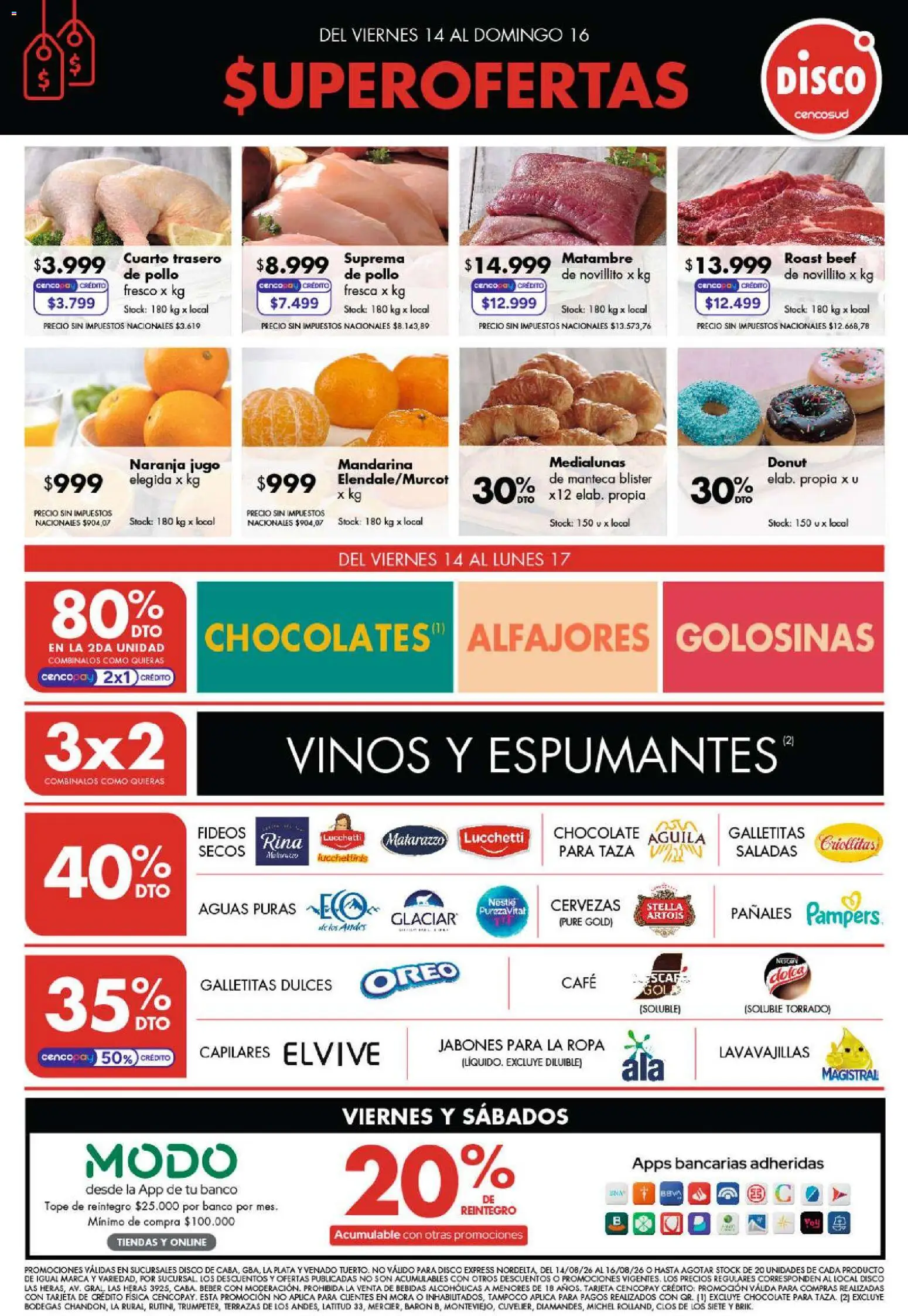 Disco - Ofertas │ válido desde el 13/08/2026 | Página: 1 | Productos: Disco, Lavavajillas, Jugo, Pañales