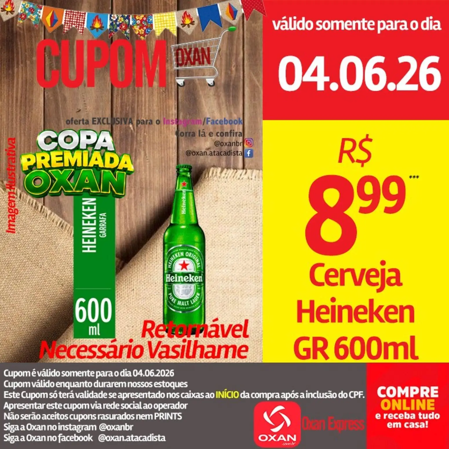 Oxan Atacadista Folheto - válido de 04.06.2026 | Página: 12 | Produtos: Cerveja, Copa, Cerveja Heineken, Heineken