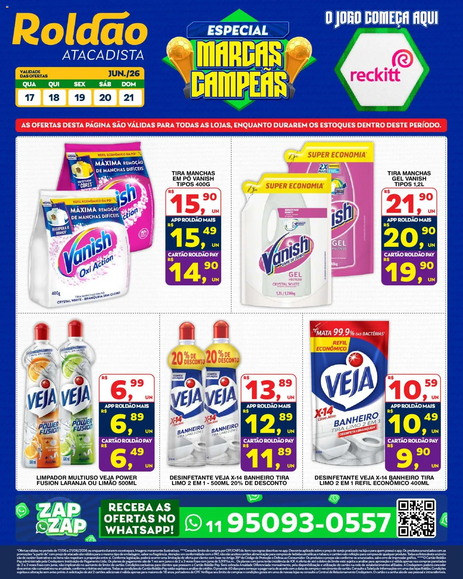 Roldão Folheto - válido de 17.06.2026 | Página: 1 | Produtos: Cloro, Tira manchas, Base, Vanish