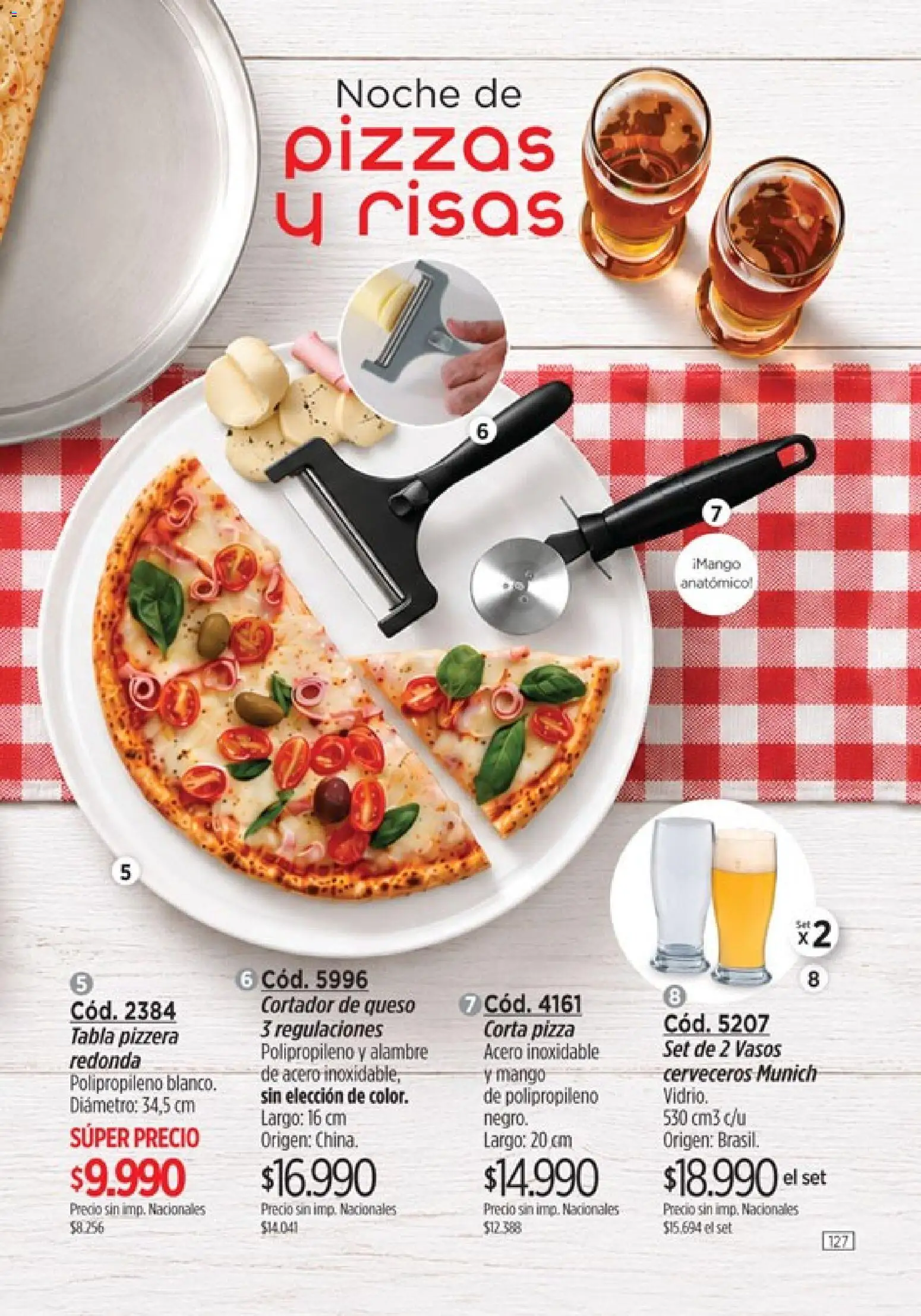 Catálogo Amodil Campaña 12 │ válido desde el 30/06/2026 | Página: 127 | Productos: Pizzera, Cortador, Mango, Pizza