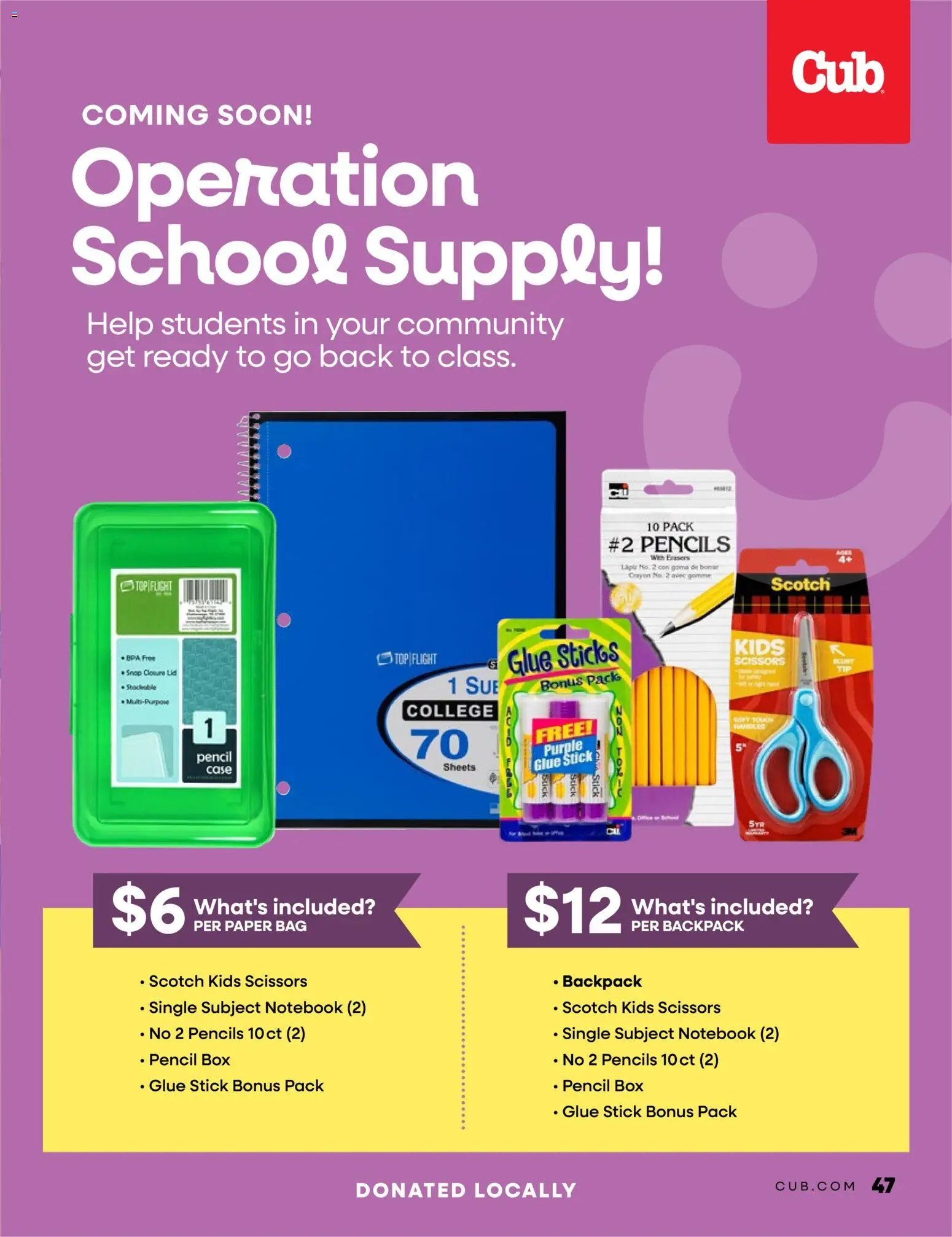 Cub Foods Magazine - valid from 06/01/2026 | Page: 47 | Products: Pencil, Backpack, Notebook, Case