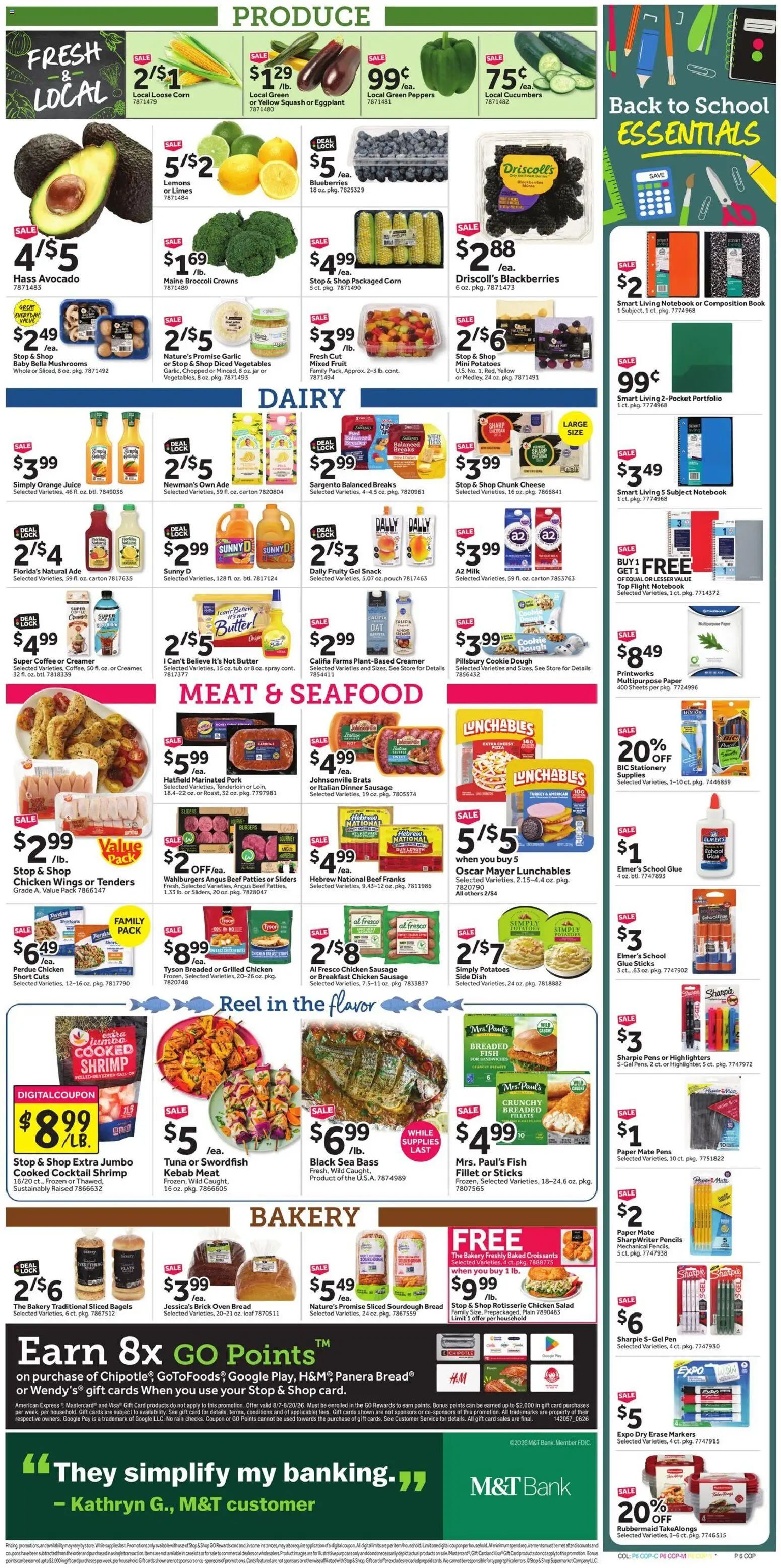 Stop & Shop Weekly Circular - NY - valid from 08/14/2026 | Page: 14 | Products: Mushrooms, Orange juice, Cheese, Eggplant