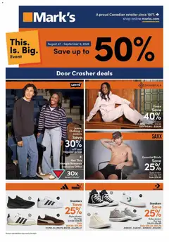 Preview of Mark's weekly flyer / circulaire from shop Mark's valid from Aug 27, 2026