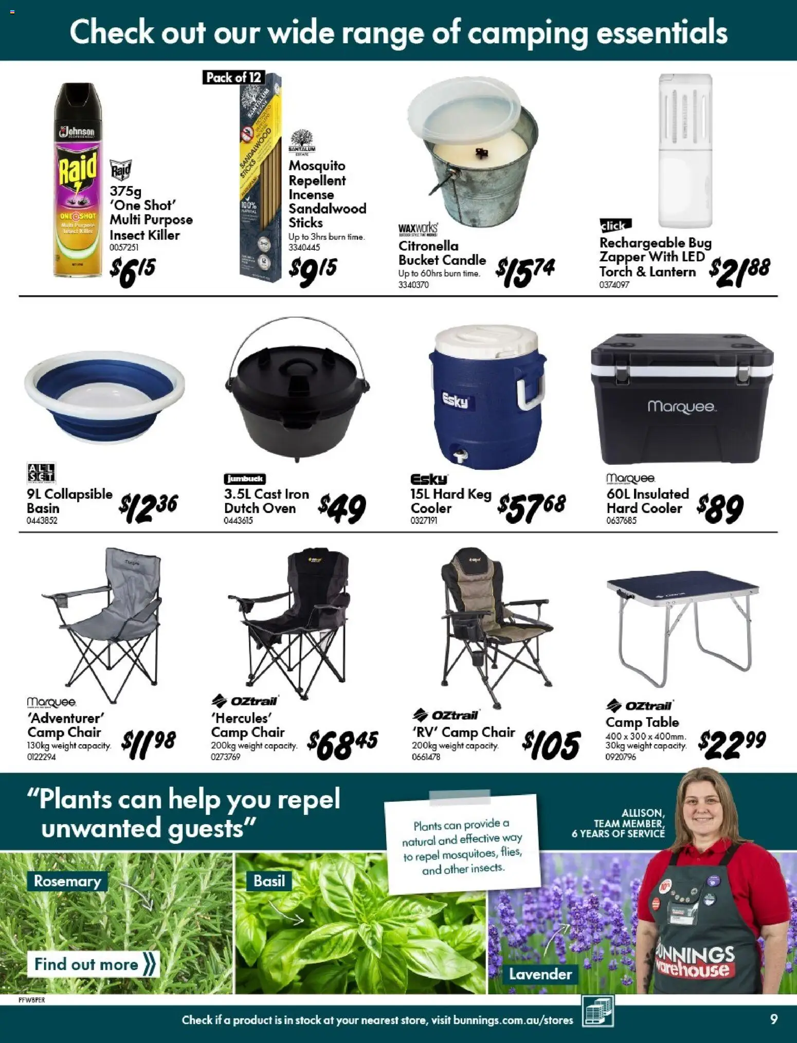 Bunnings Warehouse catalogue - valid from 20.05.2026 | Page: 9 | Products: Bucket, Chair, Candle, Weight