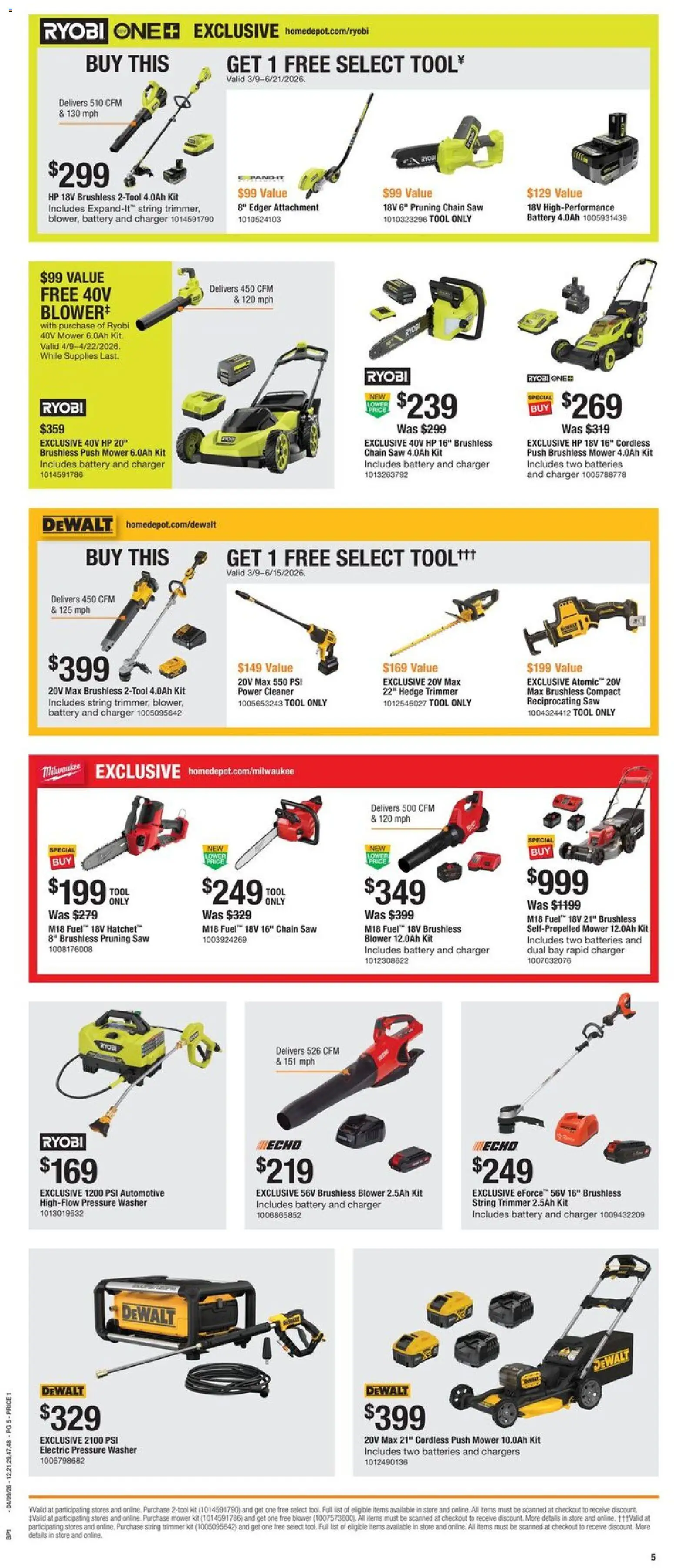 Home Depot Black Friday - valid from 09.04.2026 | Page: 5 | Products: Edger, Battery, Charger, Blower