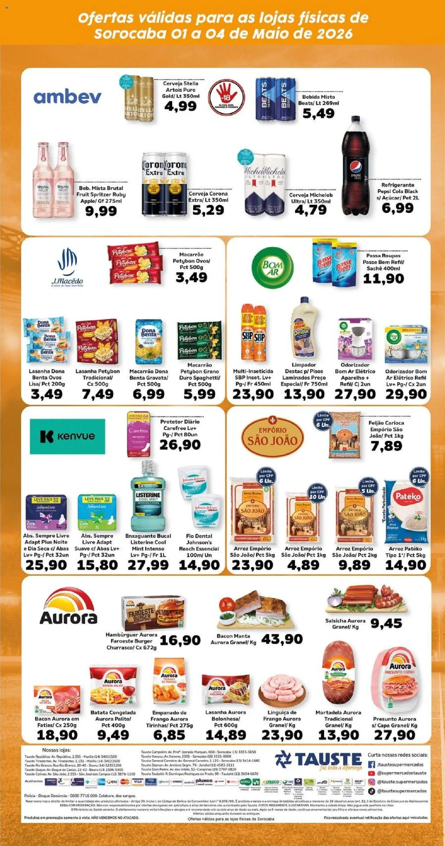 Tauste Folheto - válido de 01.05.2026 | Página: 5 | Produtos: Mortadela, Roupas, Lasanha, Frango
