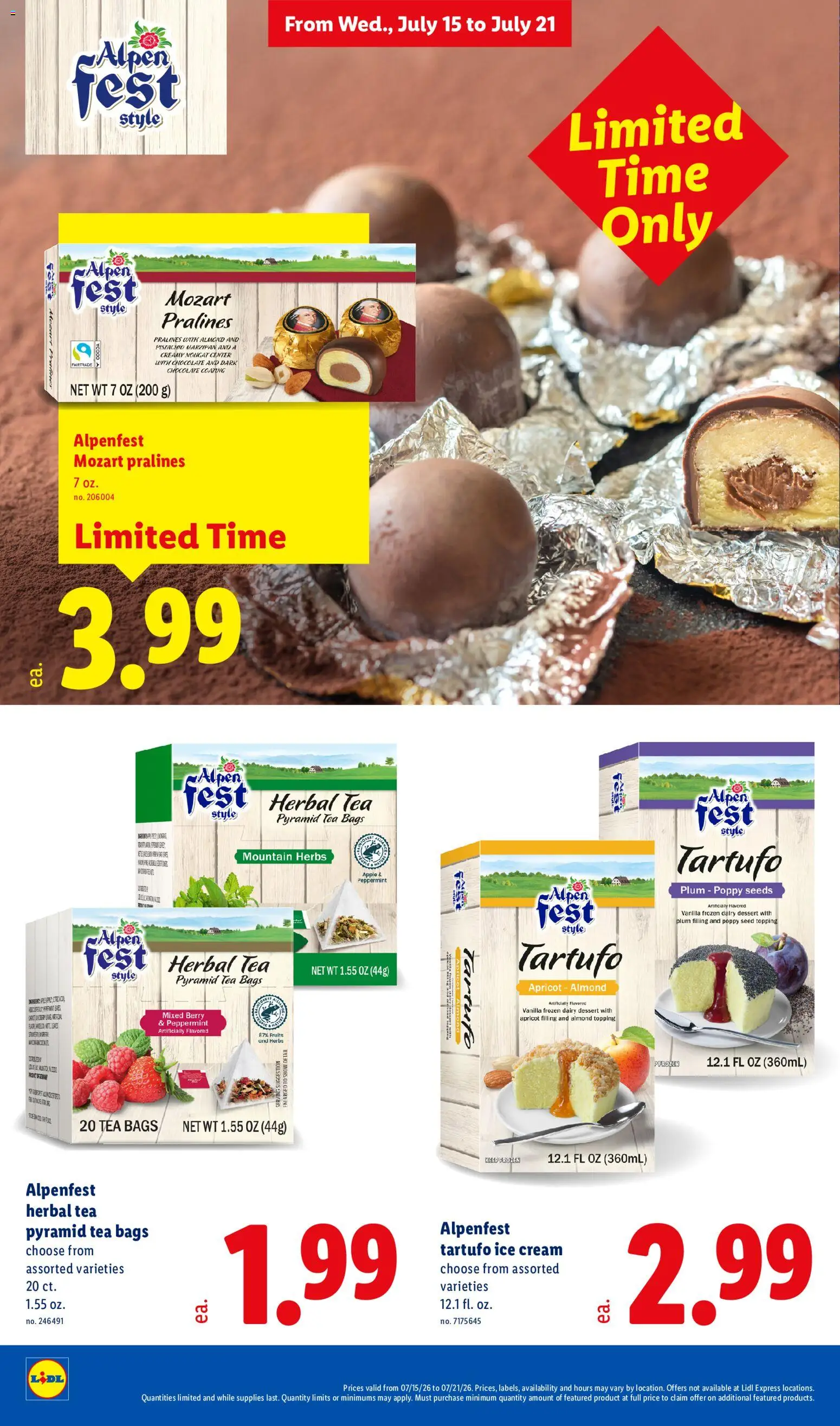 Lidl Weekly Ad - valid from 07/15/2026 | Page: 8 | Products: Plum, Chocolate, Tea, Ice cream