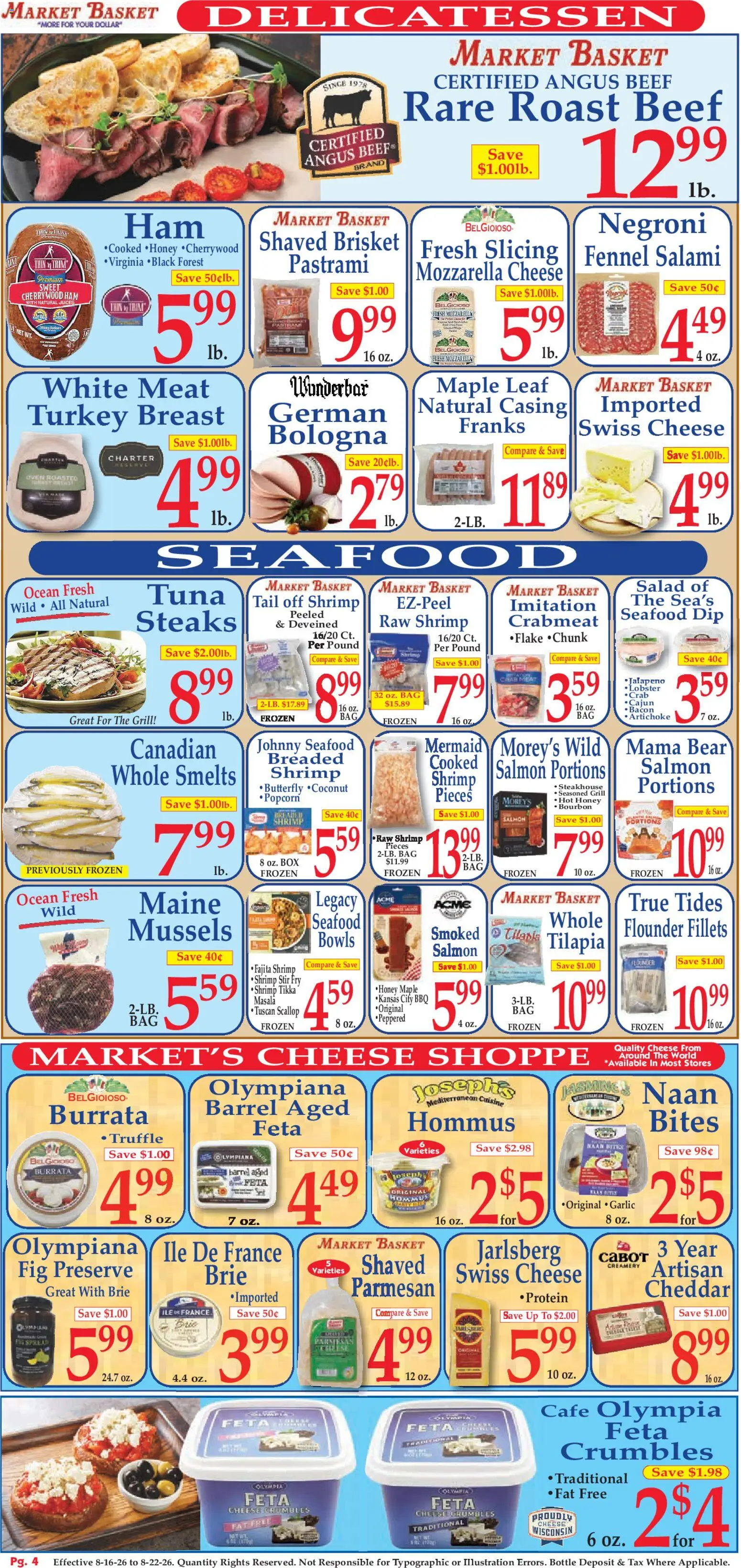 Market Basket Ad - valid from 08/16/2026 | Page: 4 | Products: Ham, Beef, Tuna, Grill