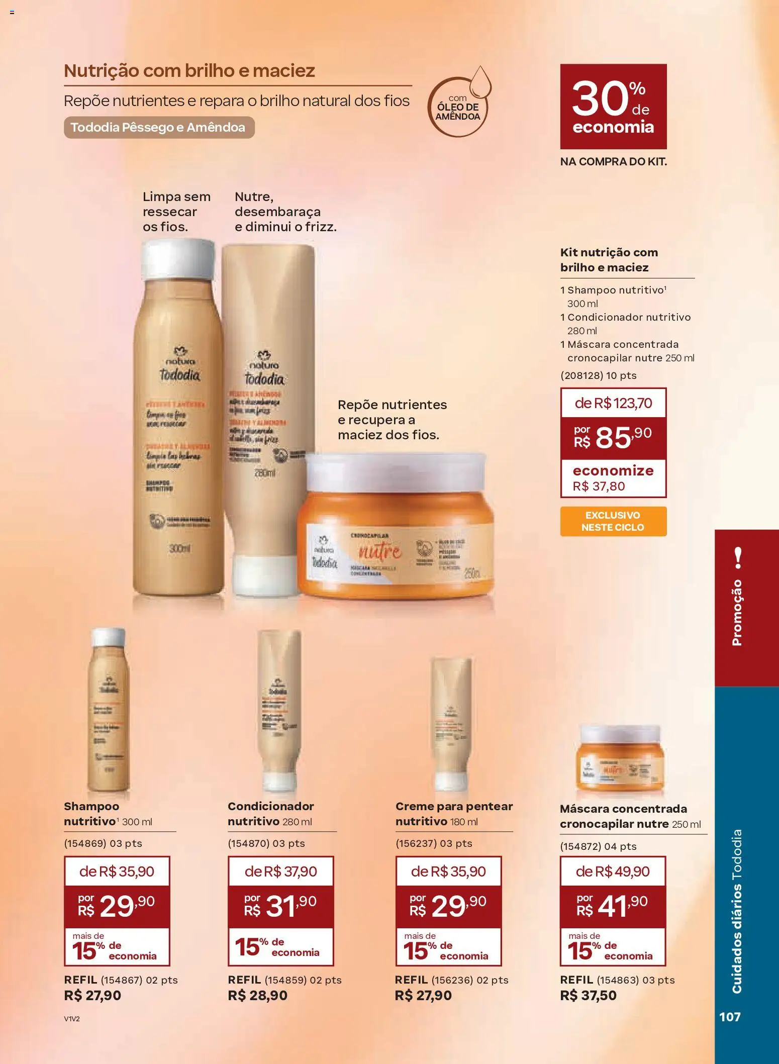 Natura Folheto - válido de 19.02.2026 | Página: 107 | Produtos: Shampoo, Condicionador, Óleo, Creme para pentear