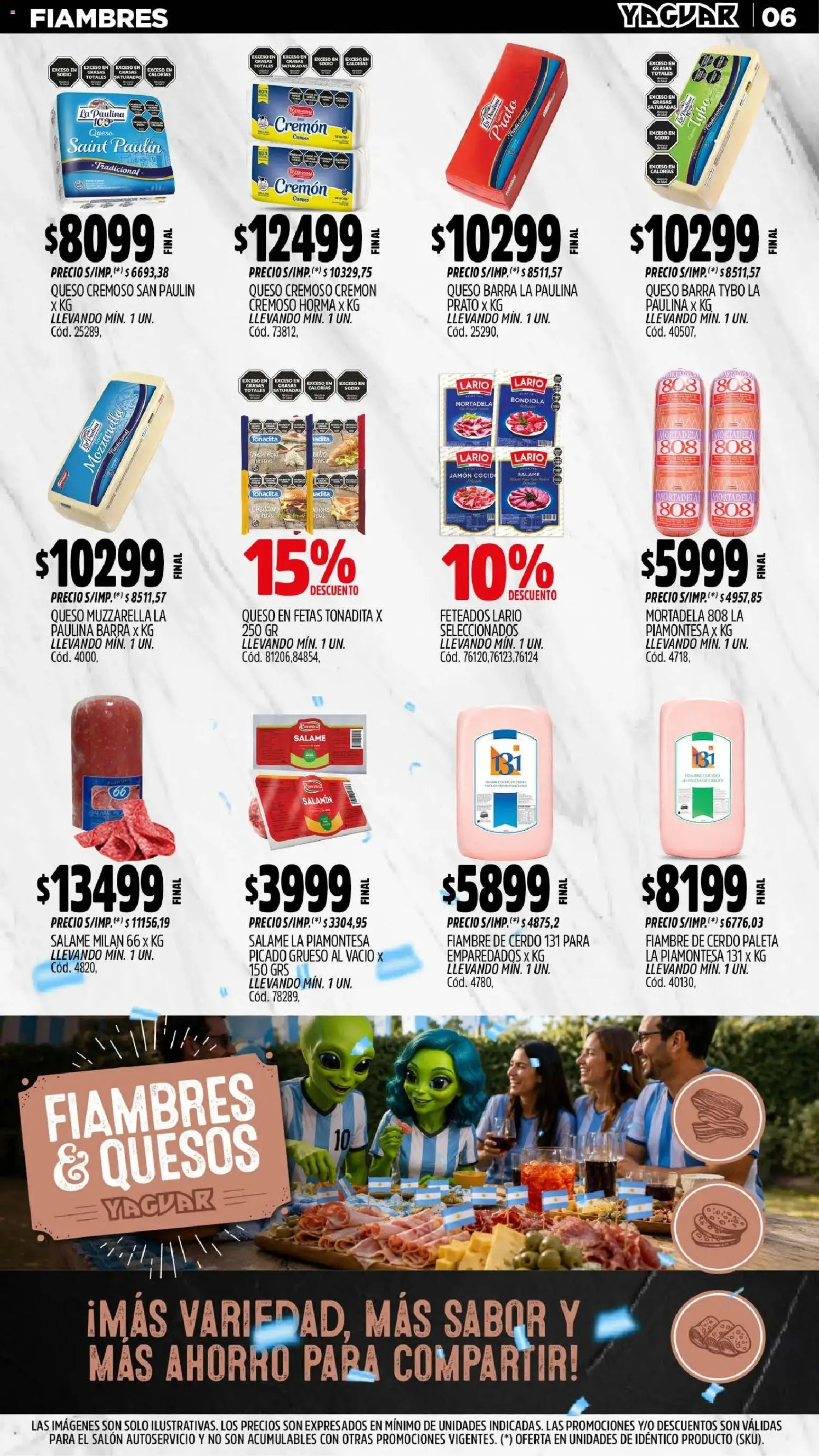 Yaguar - Oferta Semanal Chaco │ válido desde el 29/06/2026 | Página: 6 | Productos: Muzzarella, Queso, Jamón, Cerdo