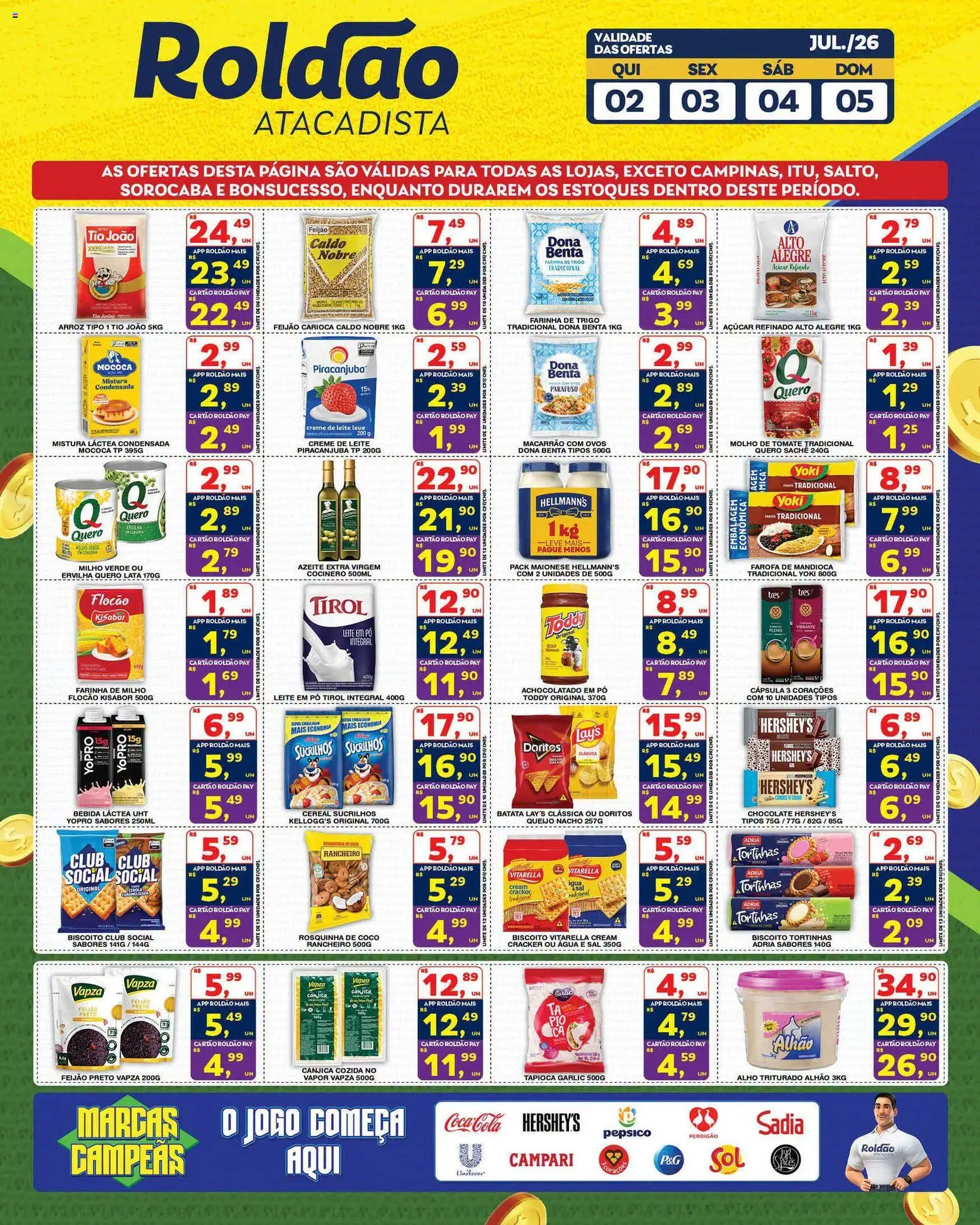 Roldão Folheto - válido de 02/07/2026 | Página: 3 | Produtos: Alho, Queijo, Batata, Leite em pó