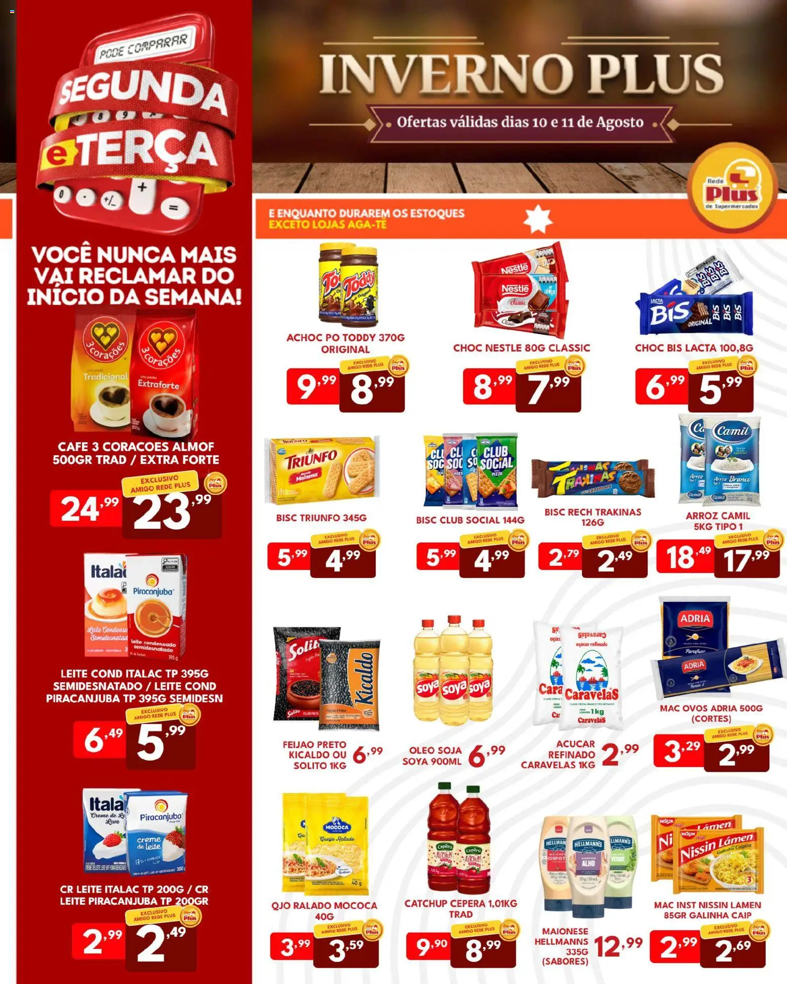 Rede Plus Supermercados Folheto - válido de 10/08/2026 | Página: 3 | Produtos: Alho, Leite, Queijo, Leite condensado
