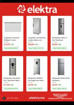 Vista previa de Elektra catálogo, nuevo folleto de la tienda, válido en México a partir del 06/07/2026 | Página: 4 | Productos: Refrigerador, Congelador, Top