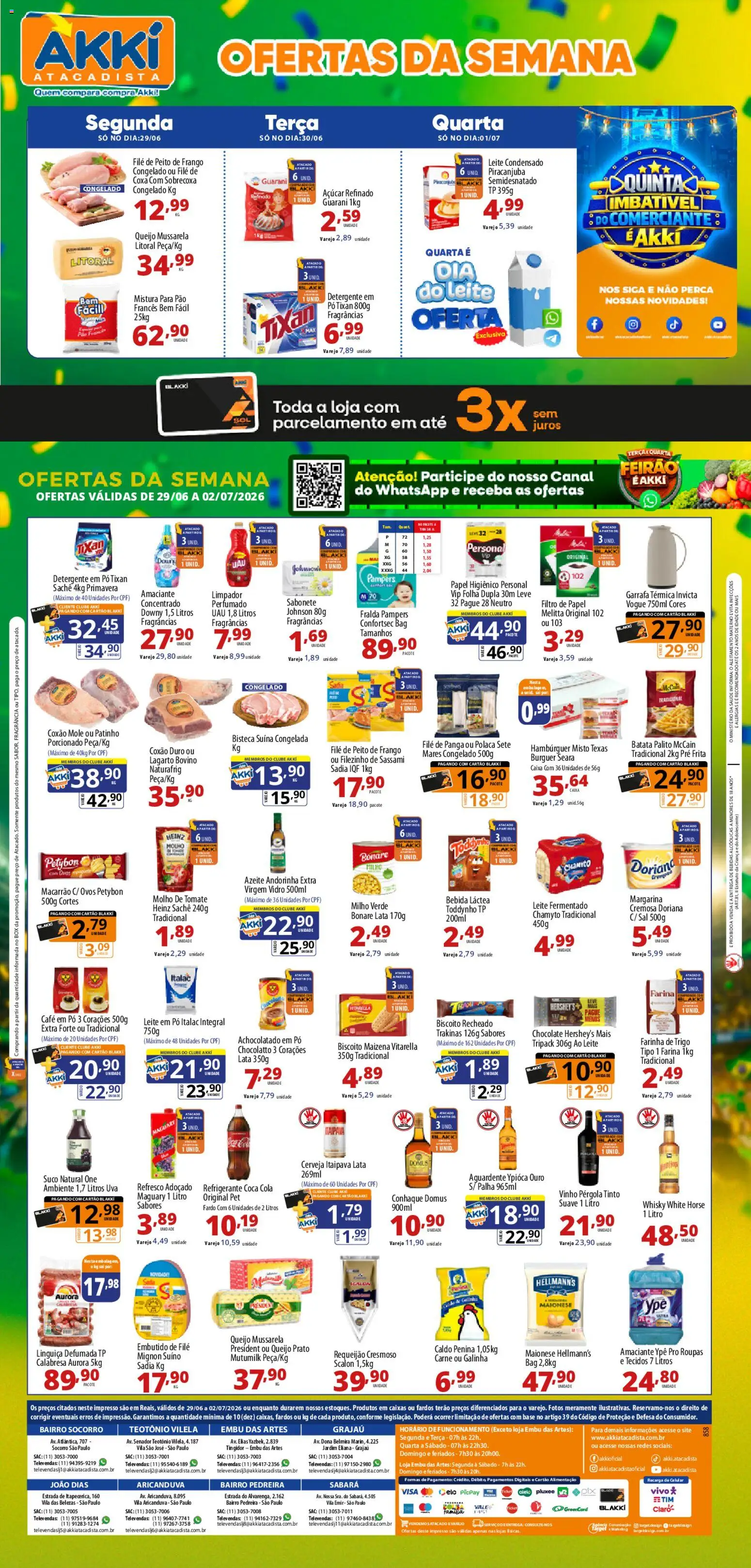 Akki Atacadista Folheto - válido de 29/06/2026 | Página: 1 | Produtos: Refresco, Cerveja, Sabonete, Sal