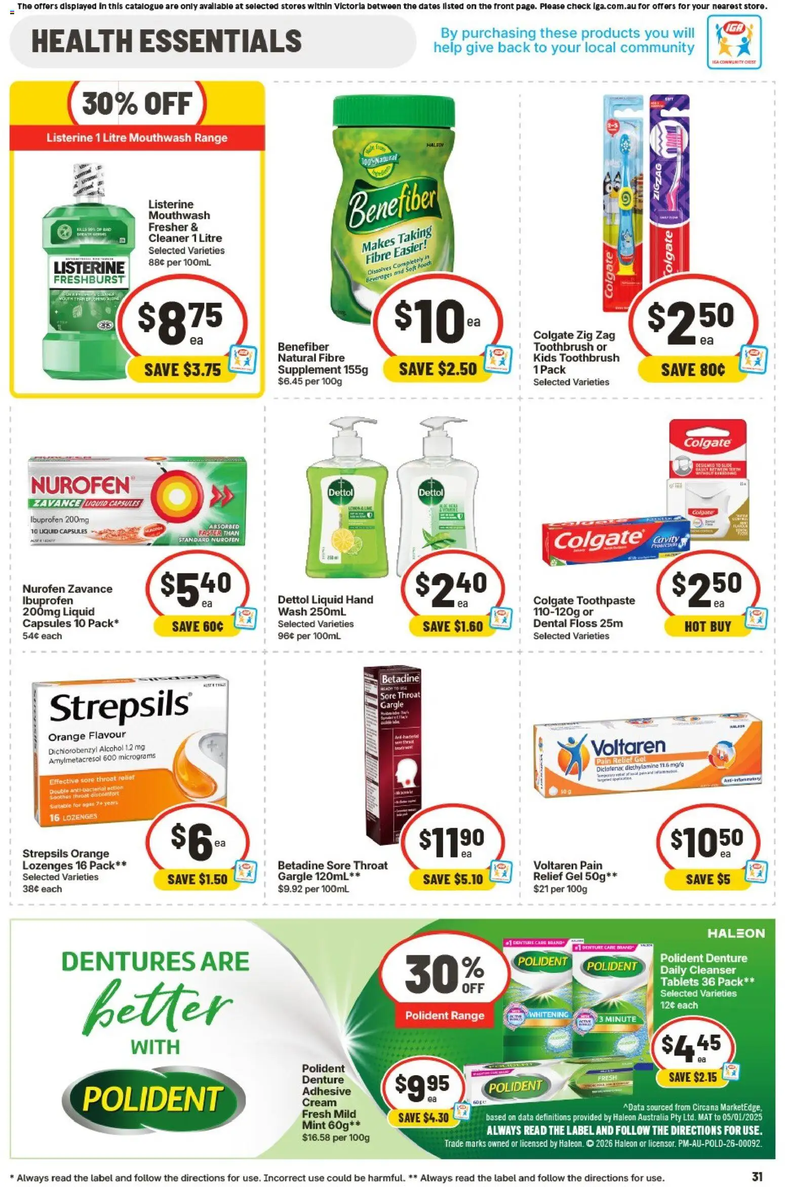 IGA catalogue - valid from 05/08/2026 | Page: 34 | Products: Cleaner, Toothpaste, Mouthwash, Tablets