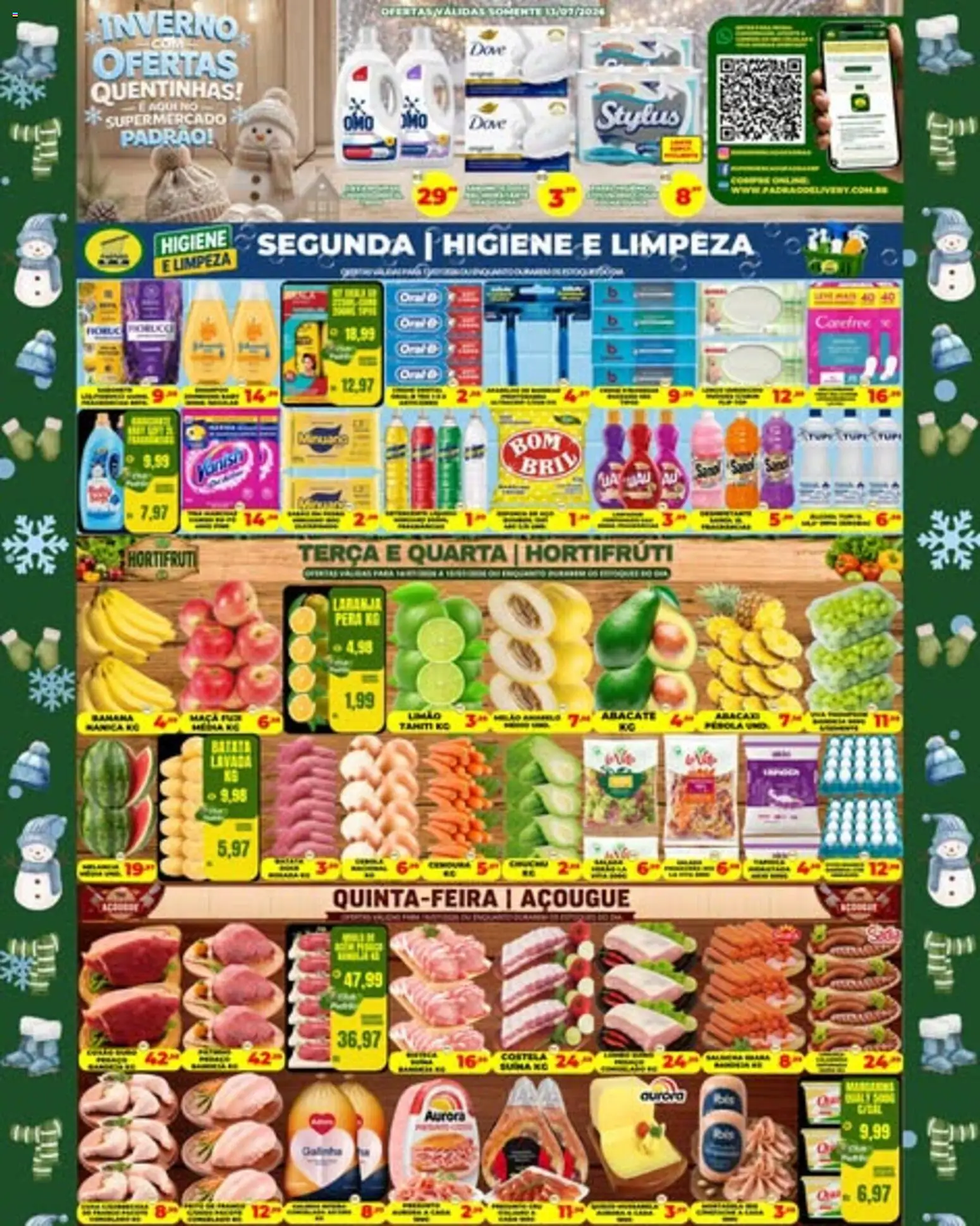 Supermercado Padrão Folheto - válido de 13/07/2026 | Página: 1 | Produtos: Pera, Batata, Dove