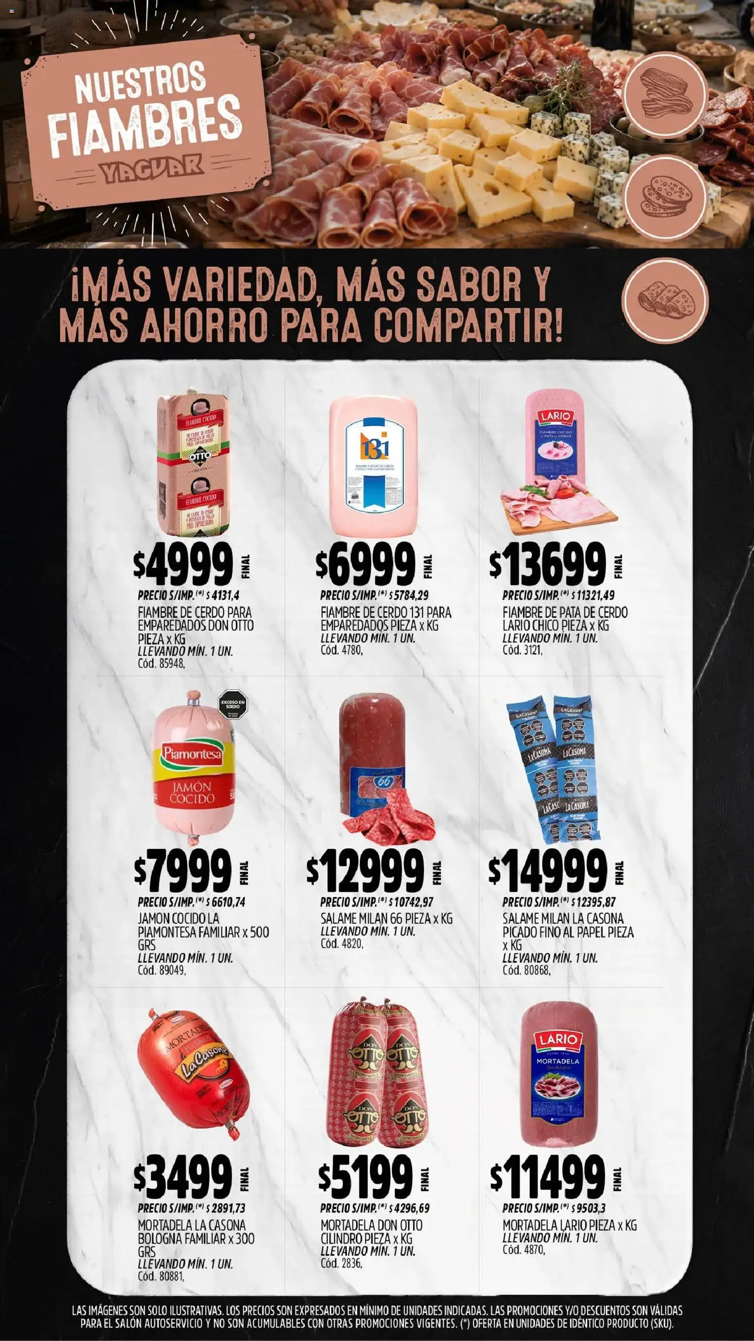 Yaguar - Oferta Semanal San Juan │ válido desde el 31/08/2026 | Página: 8 | Productos: Pata de cerdo, Pollo, Salame, Cerdo