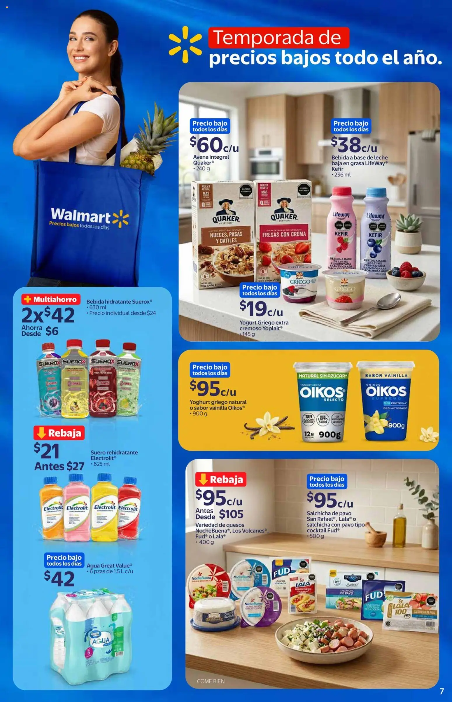 Nuevas ofertas de Walmart Express válidas en toda la República Mexicana desde el 03.06.2026. ¡Encuentra las mejores ofertas en Walmart Express folleto! | Página: 7 | Productos: Avena, Agua, Leche, Fresas