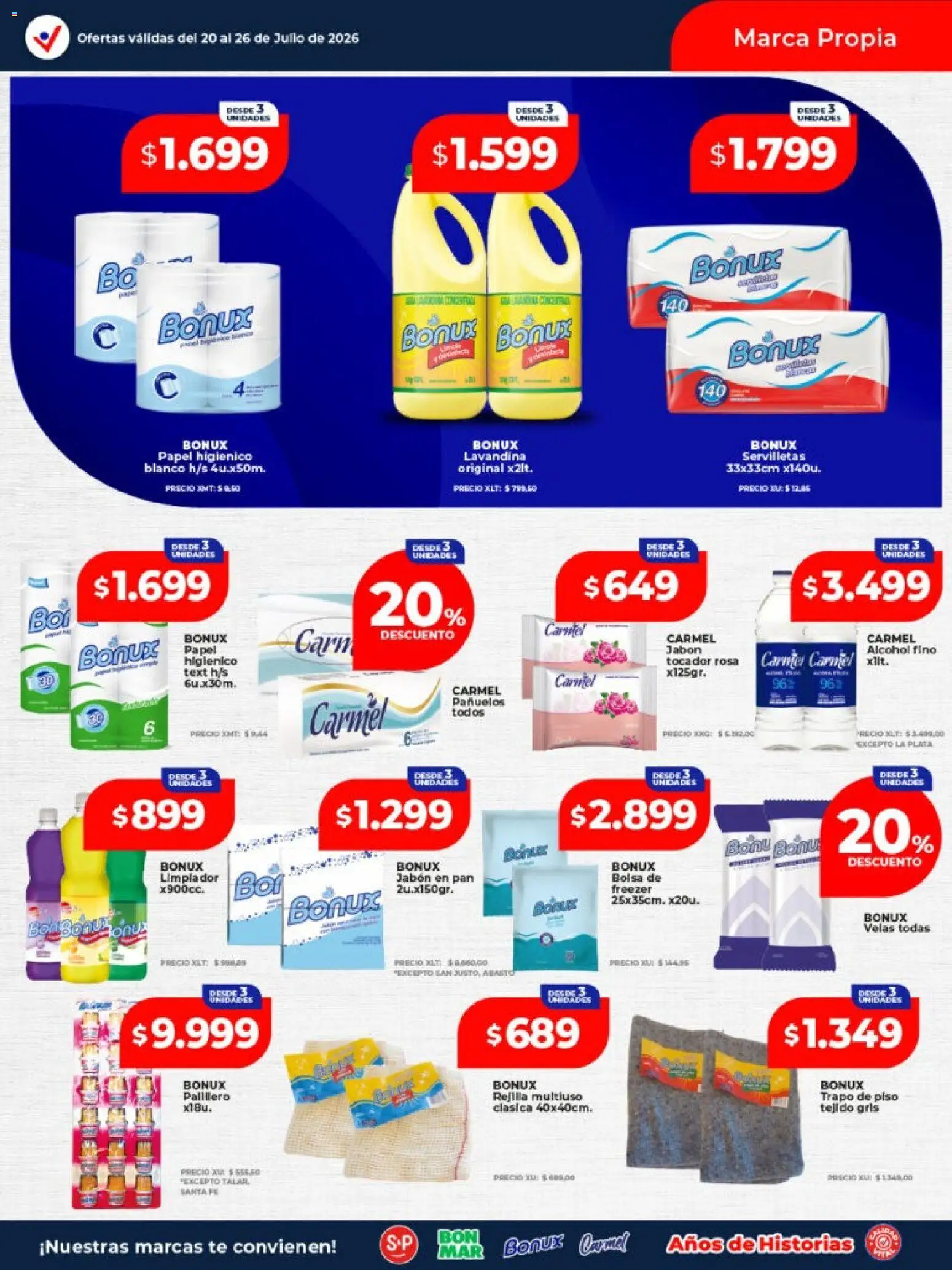 Vital - Especial nuestras marcas │ válido desde el 20/07/2026 | Página: 3 | Productos: Papel higiénico, Jabón, Freezer, Té